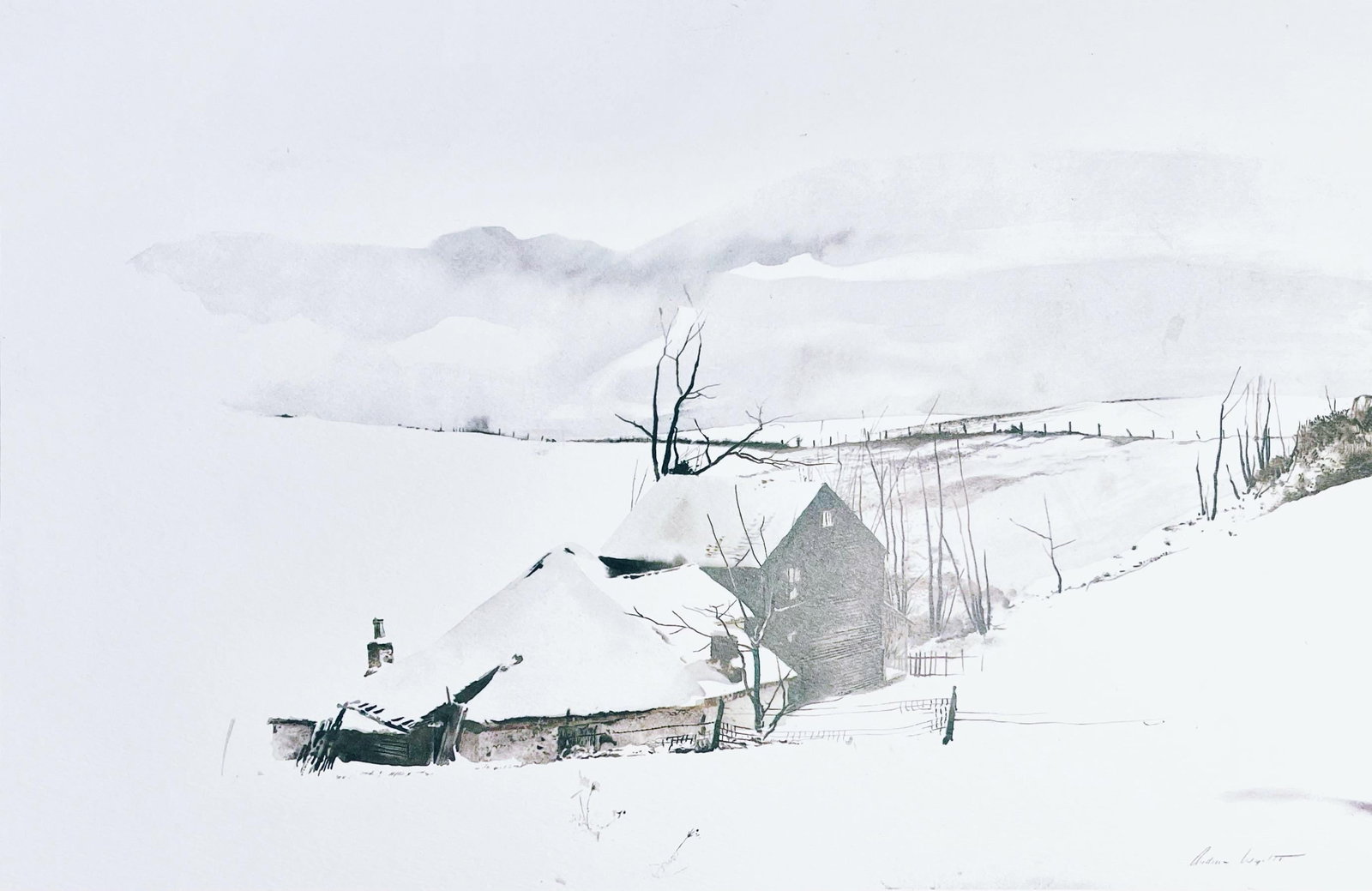 Andrew Wyeth, The Corner, The Four Seasons, Limited Edition Lithograph: Lithograph in colors on velin paper. Paper Size: 13 x 17 inches. Inscription: Unsigned and unnumbered, as issued. Condition: Very good/excellent, consistent with age. Notes: From the folio, The Four S