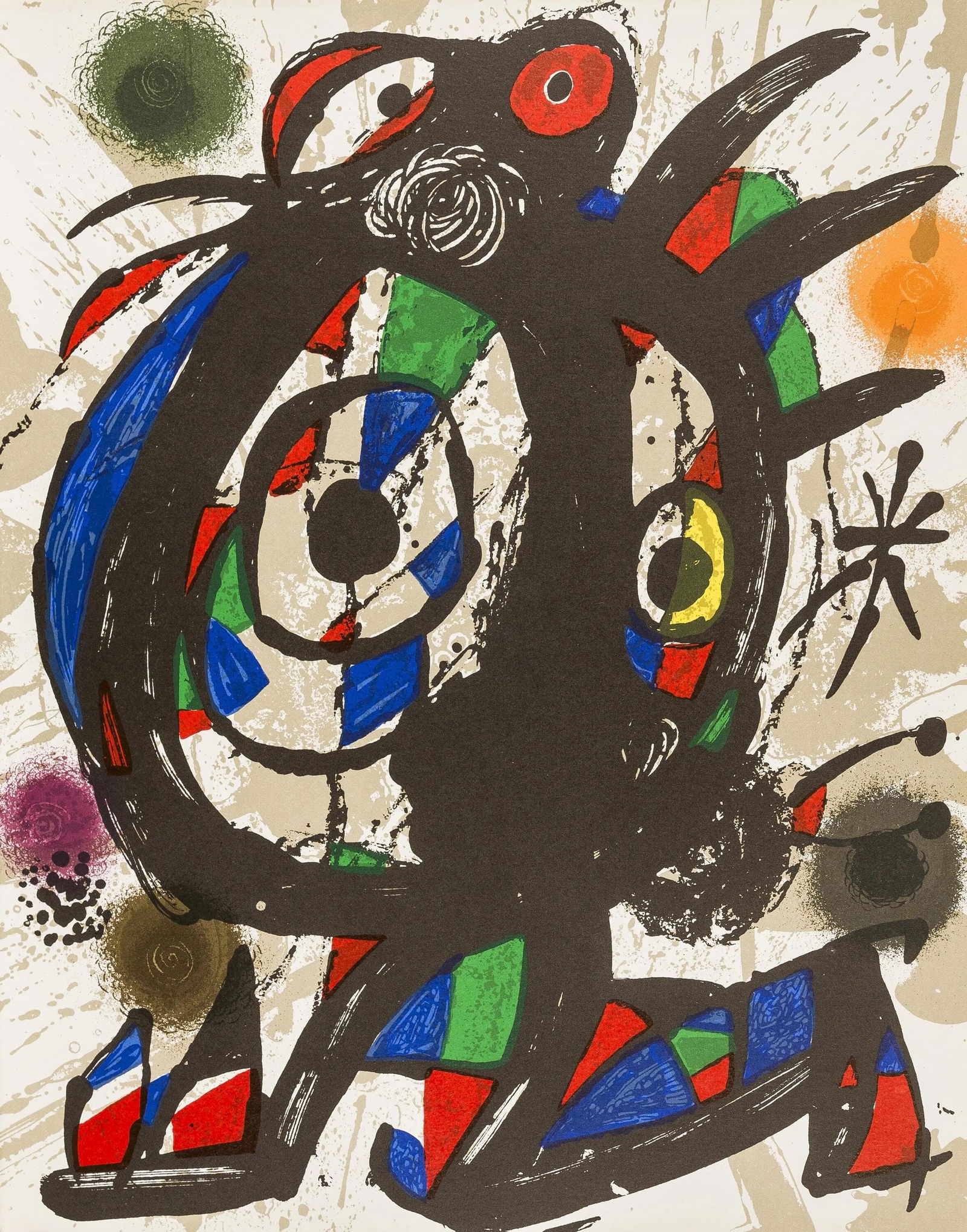 Joan Miro, Composition, (Cramer 230; Mourlot 1115), Joan Miro Lithographs, Limited Edition: Lithograph on velin paper. Inscription: Unsigned and unnumbered. Paper Size: 12.5 x 9.25 inches. Excellent condition. Notes: From the volume, Joan Miro Lithographs, Volume III, 1977. Published by