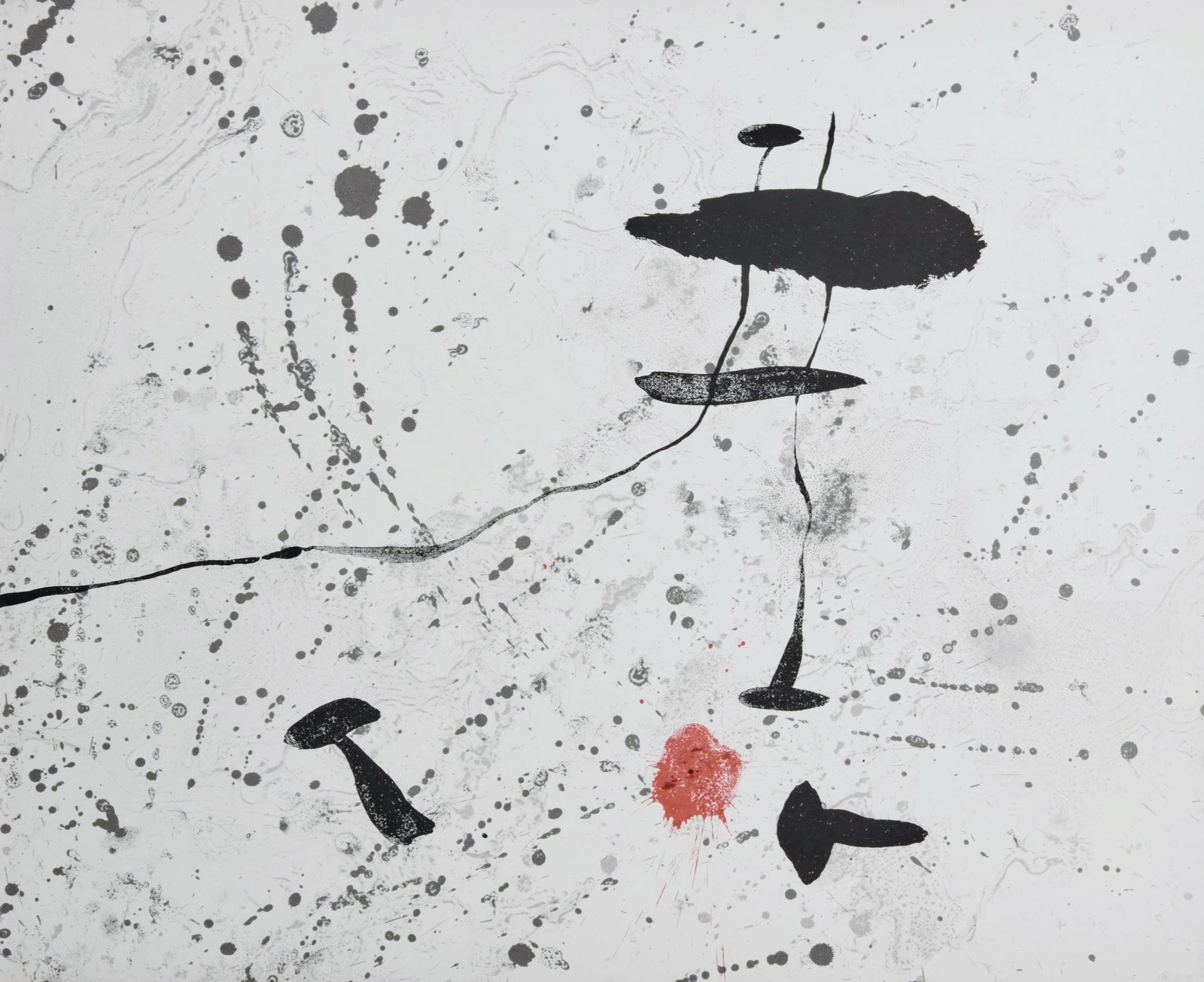 Joan Miro, Untitled, from Trace on the Water, Limited Edition Lithograph, 1963: This exquisite lithograph by Joan Miro (1893-1983), titled Sans titre (Untitled), from the album Trace sur l'eau (Trace on the Water), originates from the 1963 edition published by Maeght Editeur, Par