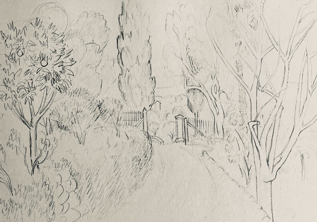 Henri Matisse, Composition (Dutel 3), Dessins de Henri-Matisse, Limited Edition Lithograph: Lithograph on velin Lafuma paper. Unsigned and unnumbered. Paper Size: 10 x 8 inches. Excellent condition. Notes: From the album, Dessins de Henri-Matisse, 1925. Published by Editions des Quatre Chemi