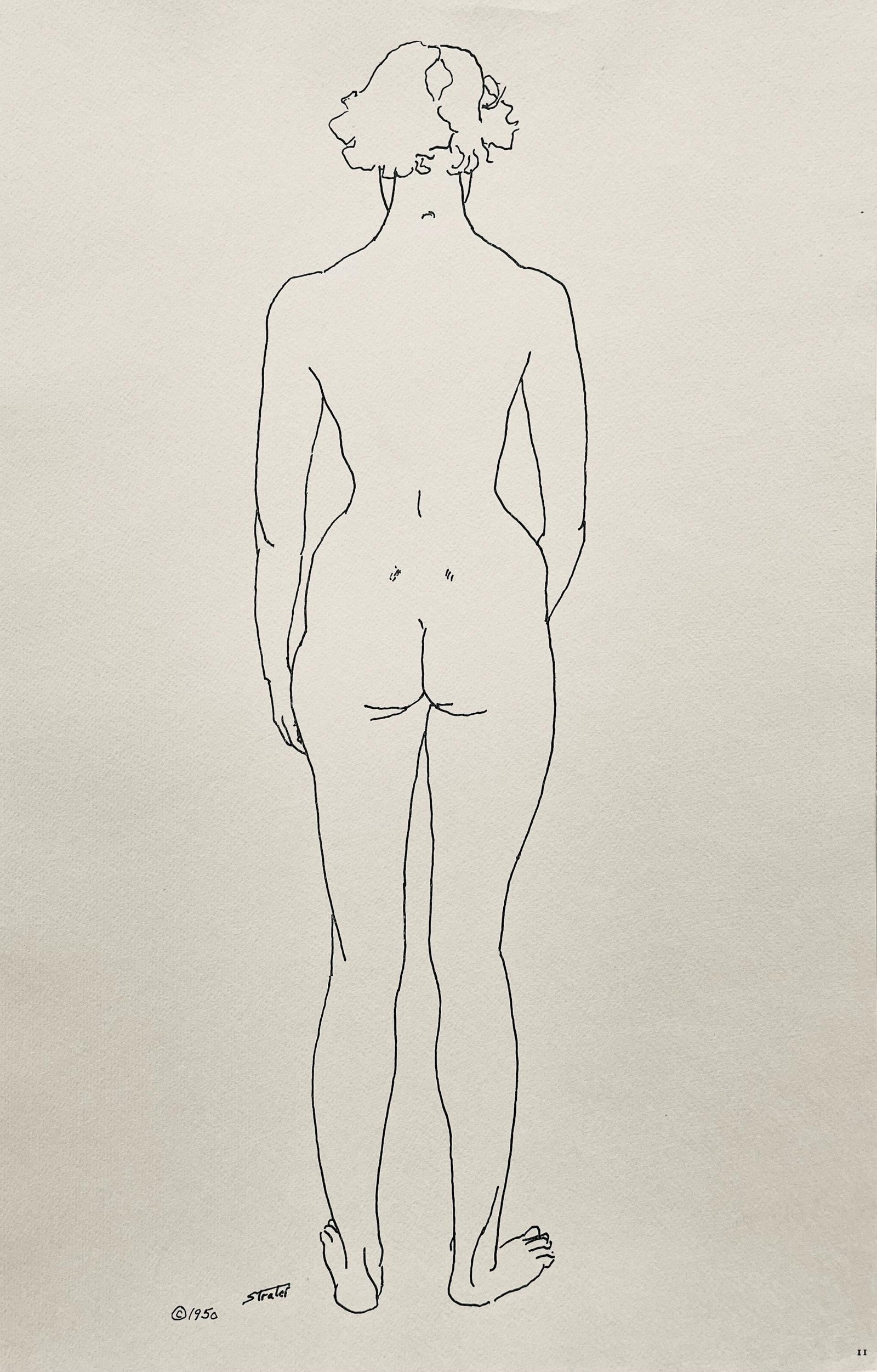 Henry Strater, Composition, 24 Drawings by Henry Strater, Limited Edition Lithograph: Lithograph on velin paper. Signed in the plate and unnumbered, as issued. Paper size: 20.5 x 13.5 inches. Excellent condition. Notes: From the folio, 24 Drawings by Henry Strater, 1963. Published by H