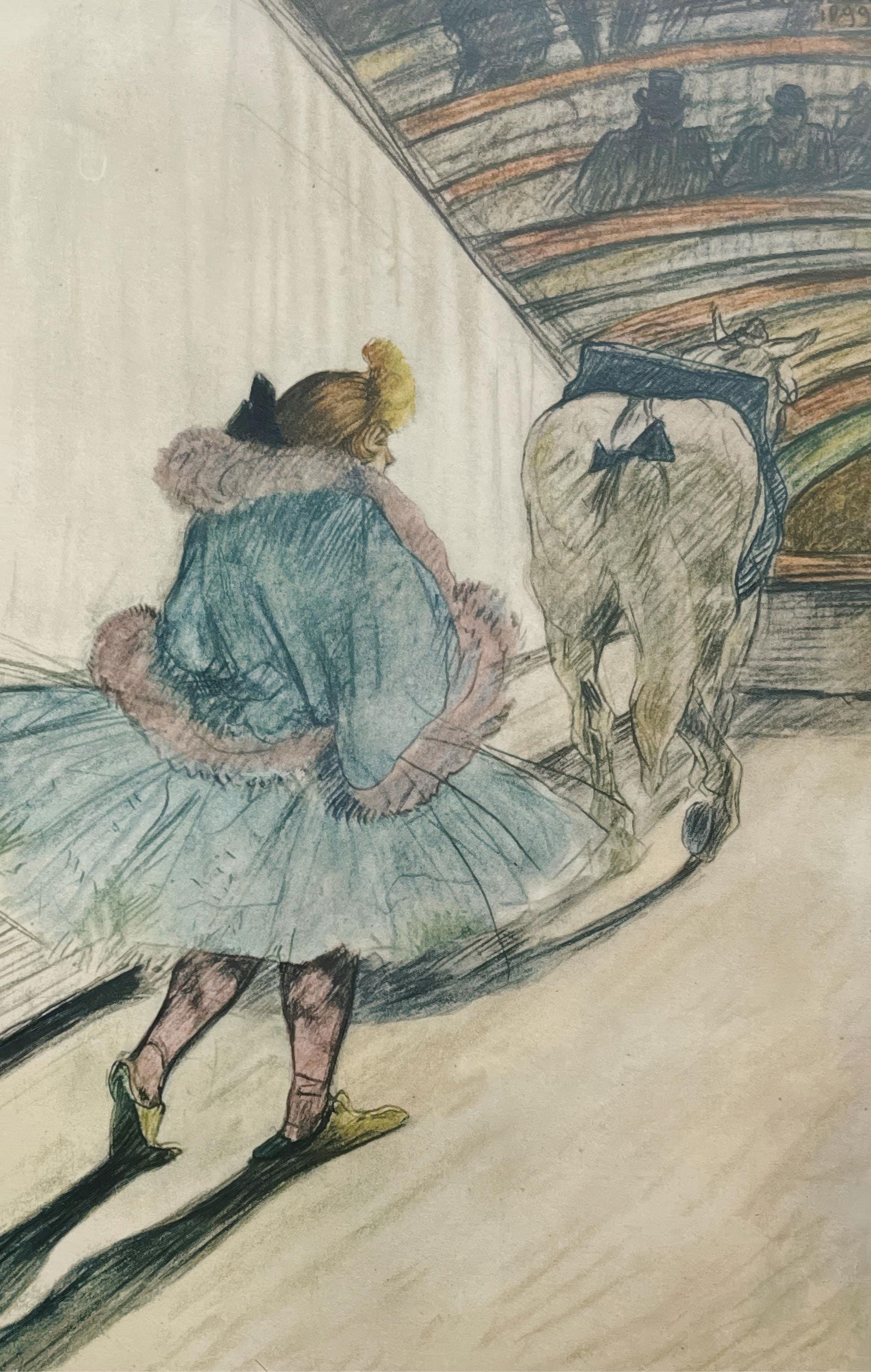 Henri de Toulouse-Lautrec, Entering the Ring, Limited Edition Lithograph, 1967: This exquisite lithograph by Henri de Toulouse-Lautrec (1864-1901), titled Entrer dans l'anneau (Entering the Ring), from the folio Henri de Toulouse-Lautrec, A Suite of Color Drawings at the Circus,