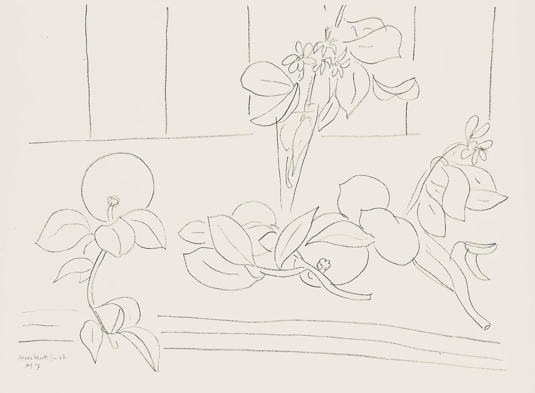 Henri Matisse, Serie M, var. 7 (Duthuit 9), Henri Matisse, Dessins, Themes et variations, Limited: Lithograph on velin pur fil paper. Paper Size: 9.625 x 12.875 inches. Excellent condition. Inscription: Signed in the plate and unnumbered, as issued. Notes: From the folio, Henri Matisse, Dessins,