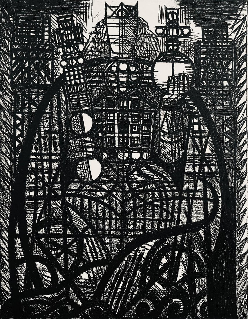 Marcel Gromaire, Le Roi Malcolm, Scene XXV, Shakespeare, Macbeth, Eaux-fortes de Gromaire, Limited: Etching on velin de Rives paper. Unsigned and unnumbered, as issued. Paper Size: 16 x 12 inches. Excellent condition. Notes: From the folio, Shakespeare, Macbeth, Eaux-fortes de Gromaire, 1958.