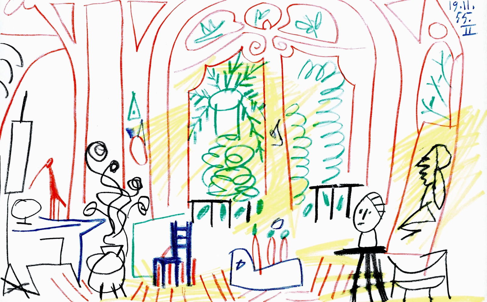 Pablo Picasso, Composition (Cramer 101), Carnet de la Californie, Limited Edition Collotype: Collotype on velin d'Arches paper. Paper size: 10.375 x 16.5 inches. Inscription: Unsigned and unnumbered, as issued. Catalogue raisonne reference: Goeppert, Sebastian, et al. Pablo Picasso, the