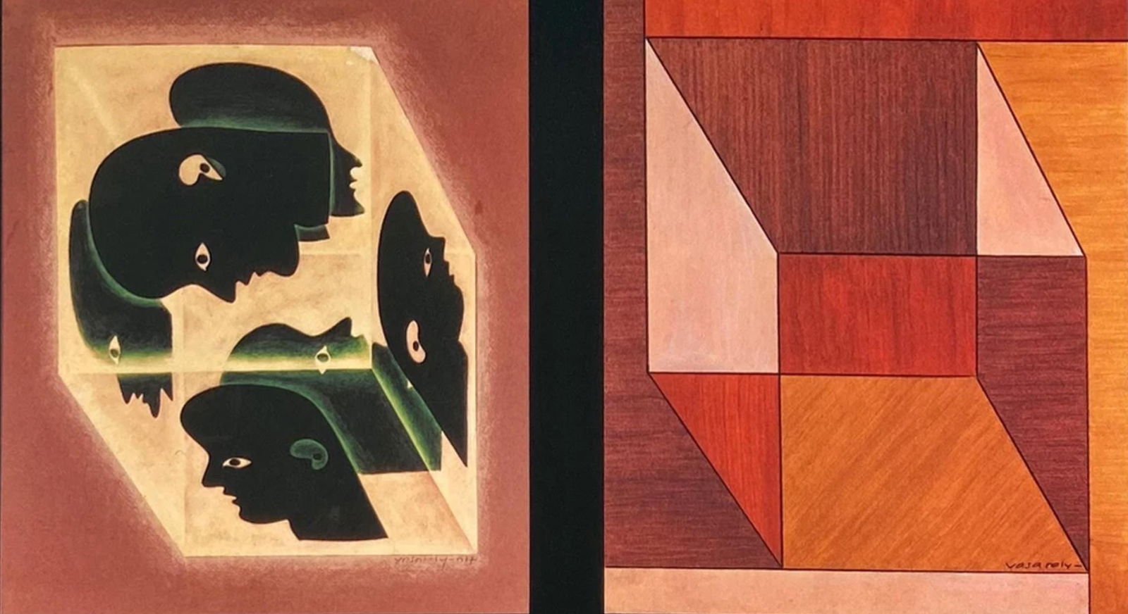 Victor Vasarely, Composition, Graphismes III, Limited Edition Heliogravure: Heliogravure on 280 gm M2 gloss paper. Paper Size: 10.63 x 10.63 inches. Excellent condition. Notes: From the folio, Graphismes III, 1977. Published and printed by Editions du Griffon, Neuchatel,