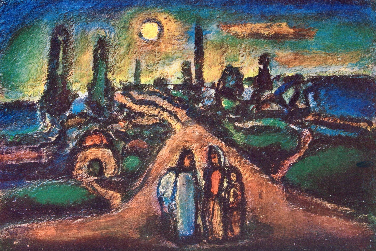 Georges Rouault, Crepuscule, Stella Vespertina, Limited Edition Heliogravure: Heliogravure on velin pur fil du Marais paper, archivally mounted on a larger velin pur fil du Marais support sheet, as issued Paper Size: 8 x 12 inches, image; 19.25 x 15.25 inches, overall.