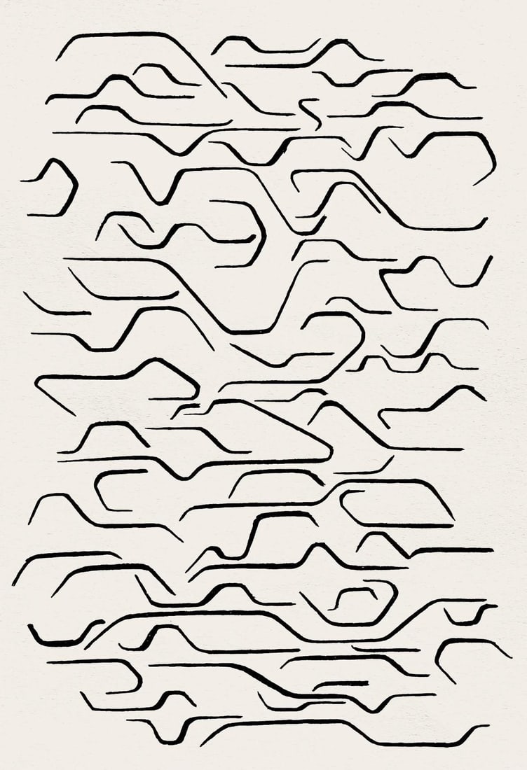 Pablo Palazuelo, Composition, Derriere le miroir, Limited Edition Lithograph: Lithograph on velin paper. Paper size: 15 x 11 inches. Excellent condition. Inscription: Unsigned and unnumbered, as issued. Notes: From Derriere le miroir, Hommage a Aime et Marguerite Maeght, N deg