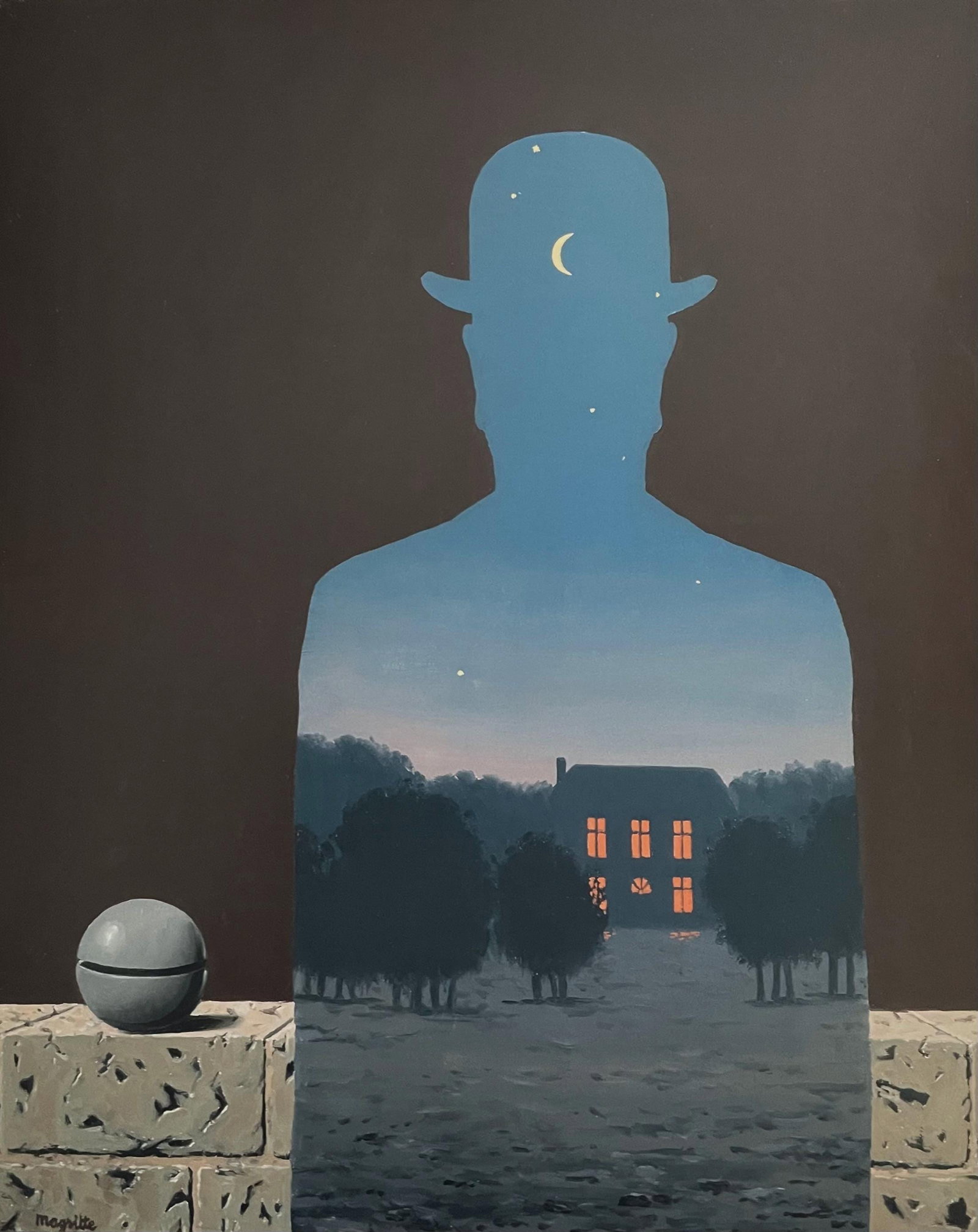 Rene Magritte, L'Heureux donateur, Official Edition Offset Lithograph: Offset lithograph on archival paper. Paper Size: 27.5 x 19.75 inches. Inscription: Signed in the plate and unnumbered, as issued. Condition: Excellent. Notes: Licensed by C.H./ADAGP, Paris; published