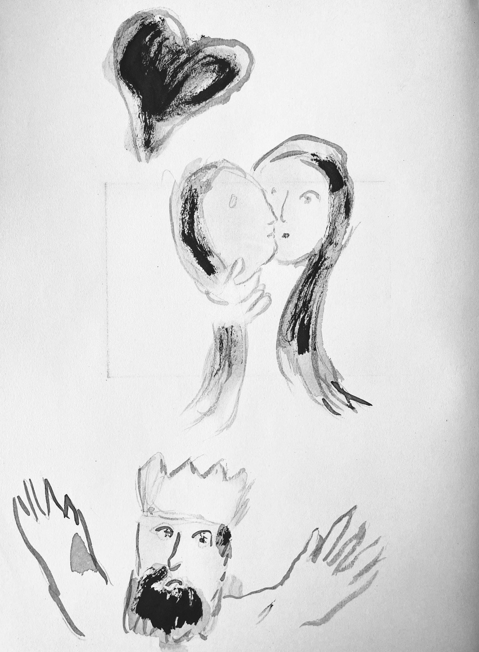 Marc Chagall, Composition, Contes de Boccace, Verve: Revue Artistique et Litteraire, Limited Edition: Lithograph on velin des Papeteries du Marais paper. Unsigned and unnumbered. Paper Size: 13.94 x 10.31 inches. Excellent condition. Notes: From the volume, Verve: Revue Artistique et Litteraire, Vol.