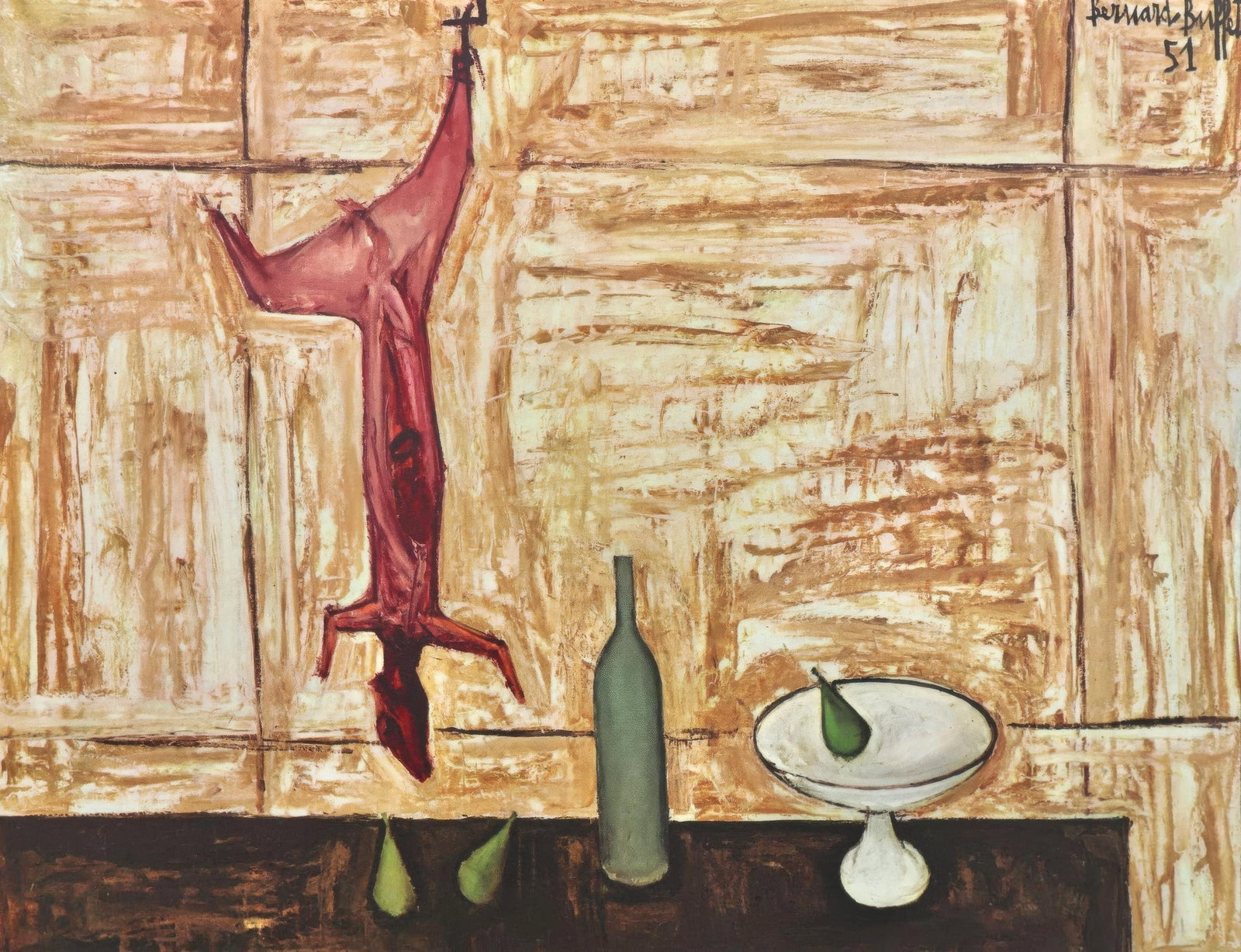 Bernard Buffet, Still Life with Rabbit, from Painters of Today, Limited Edition Heliogravure, 1966 (1 of 4)