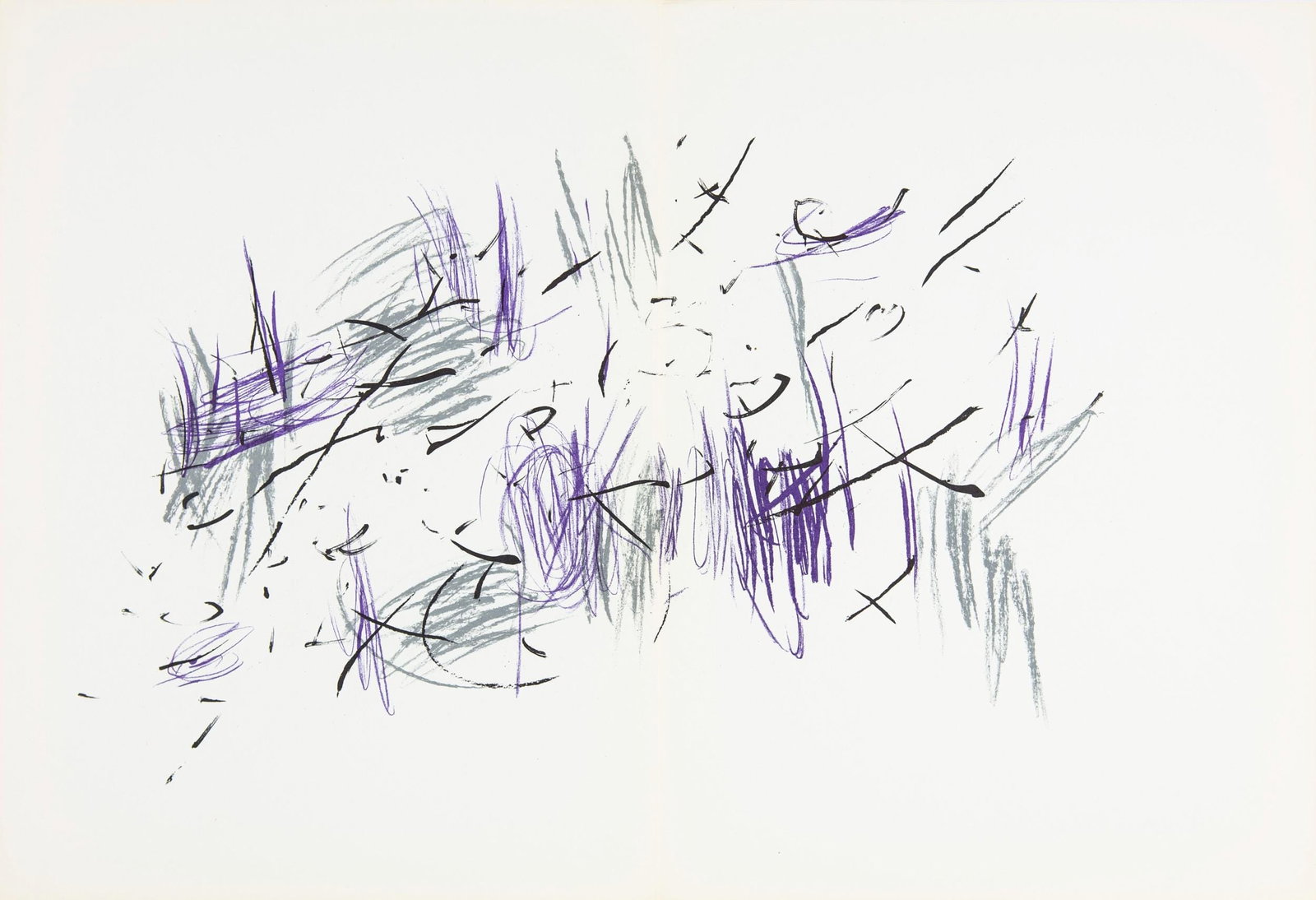 Jean Bazaine, Composition, Derriere le miroir, Limited Edition Lithograph: Lithograph on velin paper. Paper size: 15 x 22 inches. Excellent condition, with centerfold, as issued. Inscription: Unsigned and unnumbered, as issued. Notes: From Derriere le miroir, N deg 197, 1972