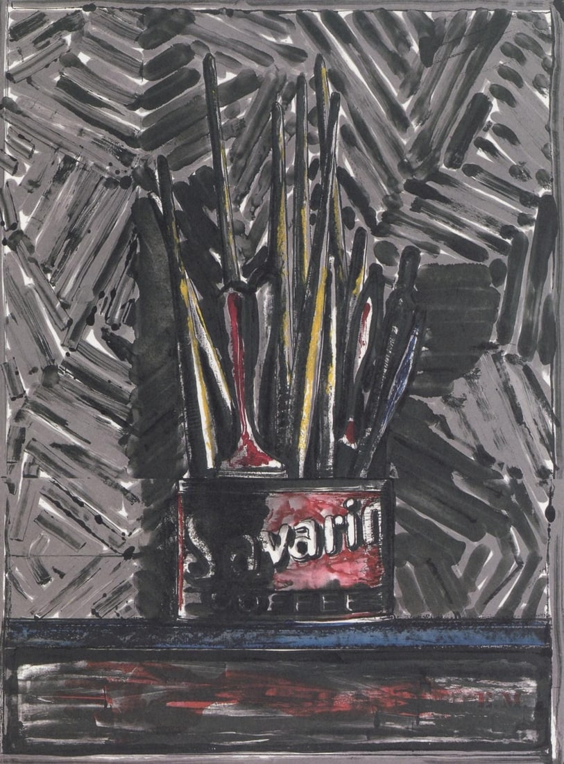 Jasper Johns, Composition, Jasper Johns, 17 Monotypes, Limited Edition Heliogravure: Heliogravure on velin paper. Paper Size: 12.375 x 9.375 inches. Excellent condition. Inscription: Unsigned and unnumbered, as issued. Notes: From the album, Jasper Johns, 17 Monotypes, 1982. Published