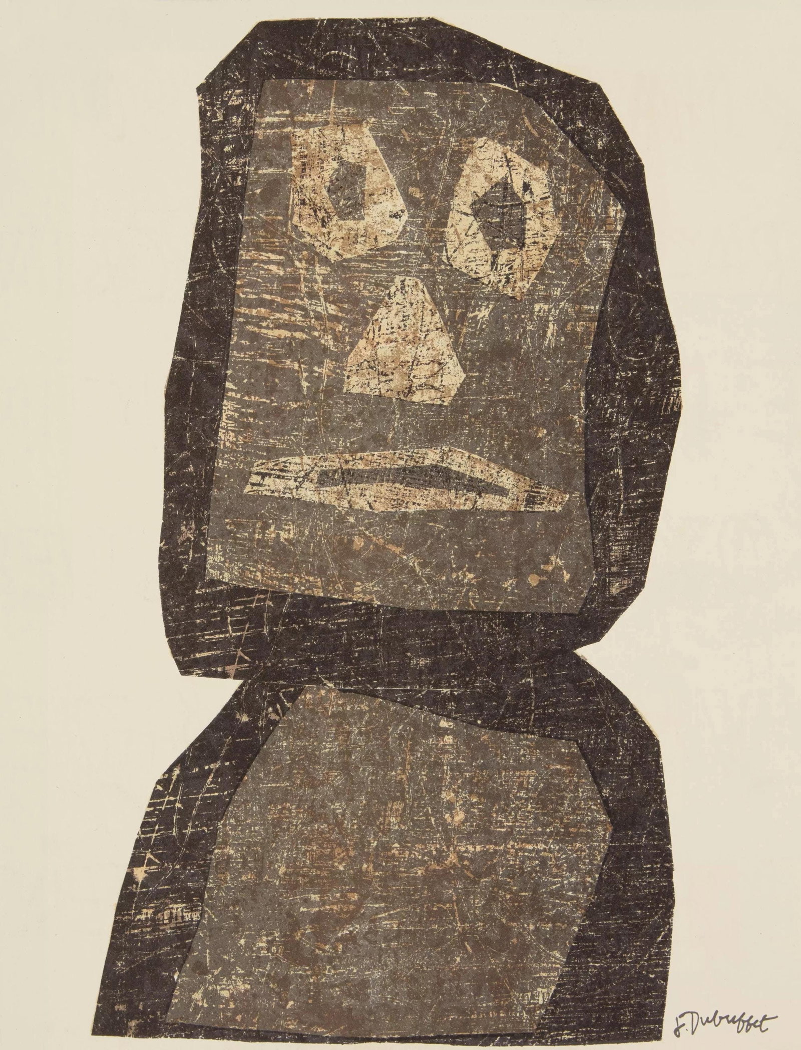 Jean Dubuffet, Le Guerrier (Webel 393), XXe siecle, Limited Edition Lithograph: Lithograph on velin paper. Paper Size: 13.375 x 9.5 inches. Excellent condition. Inscription: Unsigned and unnumbered, as issued. Notes: From the volume, XXe Siecle, vol. n deg10, 1958. Published and