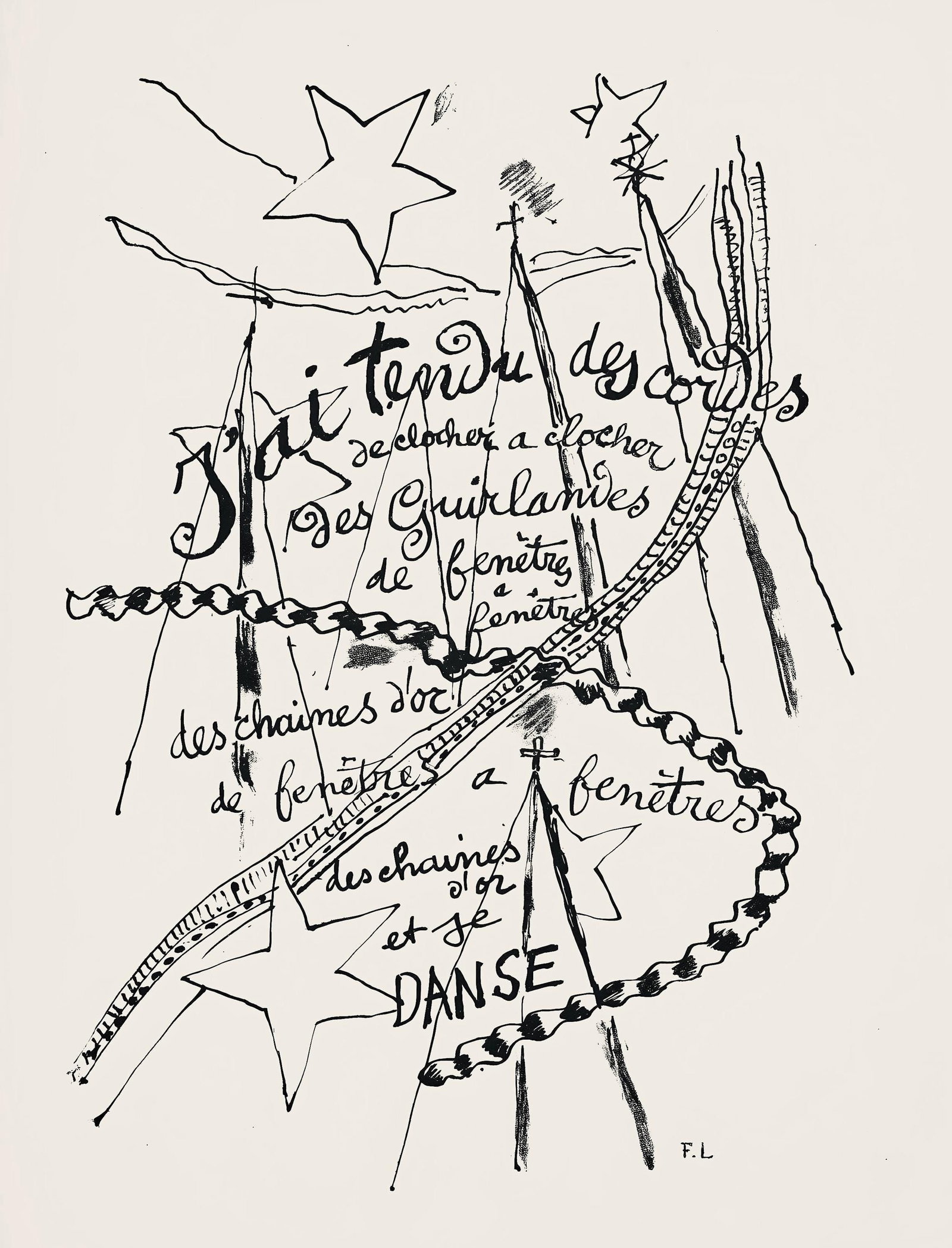 Fernand Leger, Composition (Saphire 24-38), Les Illuminations, Limited Edition Lithograph: Lithograph on papier velin teinte, fait a la main paper. Paper size: 13 x 9.75 inches. Excellent condition. Inscription: Unsigned and unnumbered, as issued. Notes: From the folio, Les Illuminations,