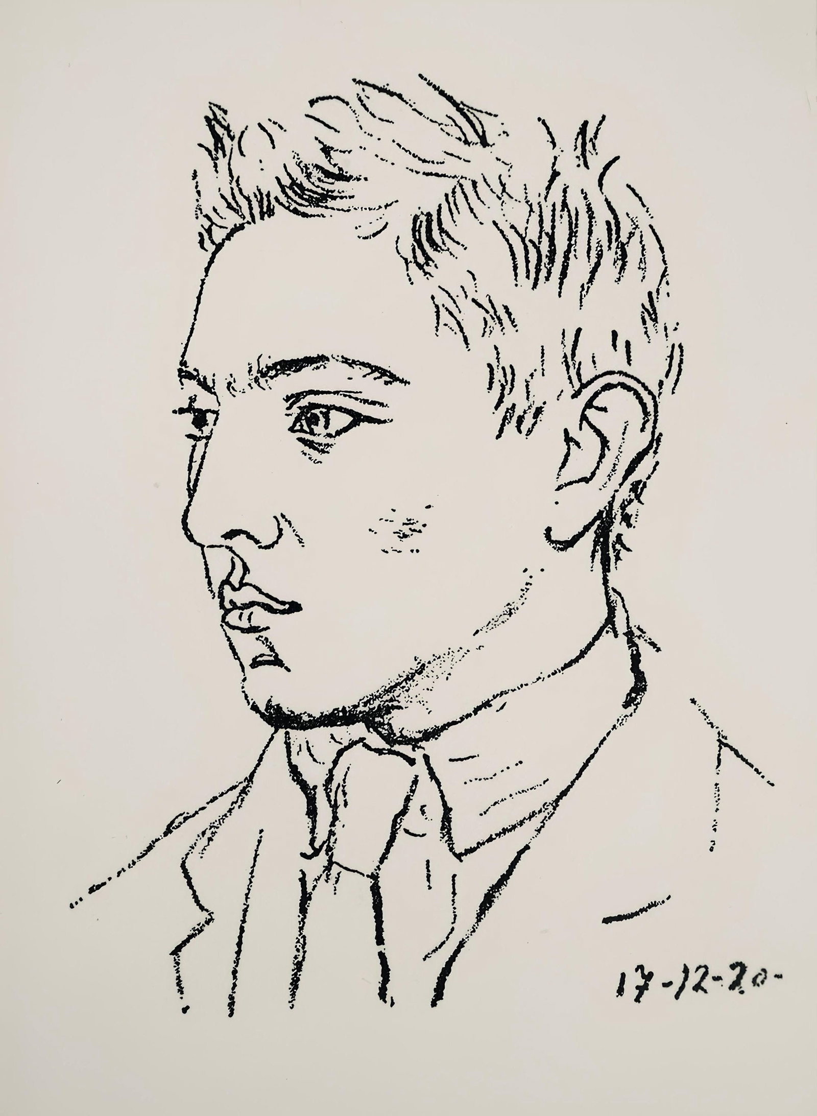 Pablo Picasso, Composition (Bloch 38; Cramer 13), Les Joues en feu, poemes, Limited Edition: Lithograph on velin pur fil Lafuma paper. Paper size: 7.36 x 4.72 inches. Excellent condition. Unsigned and unnumbered, as issued. Notes: From the volume, Les joues en feu, poemes anciens et poemes in