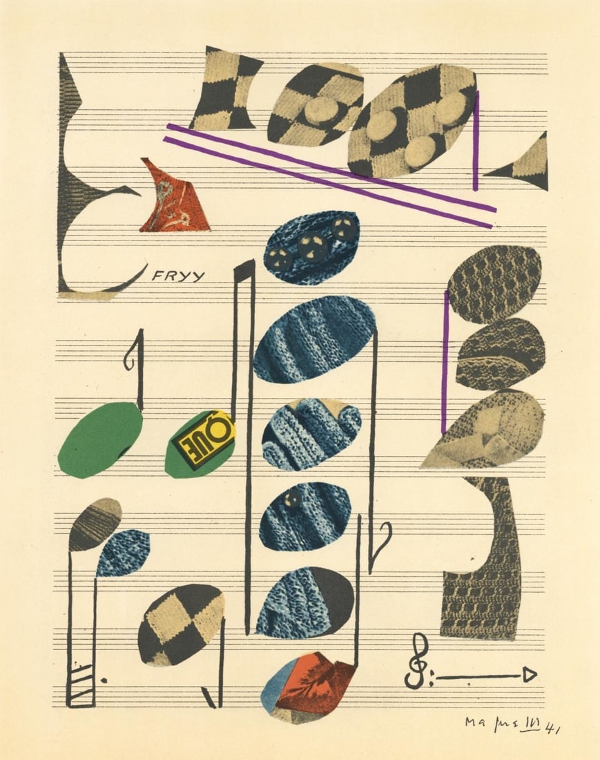 Alberto Magnelli, Composition, XXe siecle, Limited Edition Lithograph: Lithograph on velin paper. Paper Size: 12.5 x 9.75 inches. Excellent condition. Inscription: Unsigned and unnumbered, as issued. Notes: From the volume, XXe Siecle, n deg37, 1971. Published and