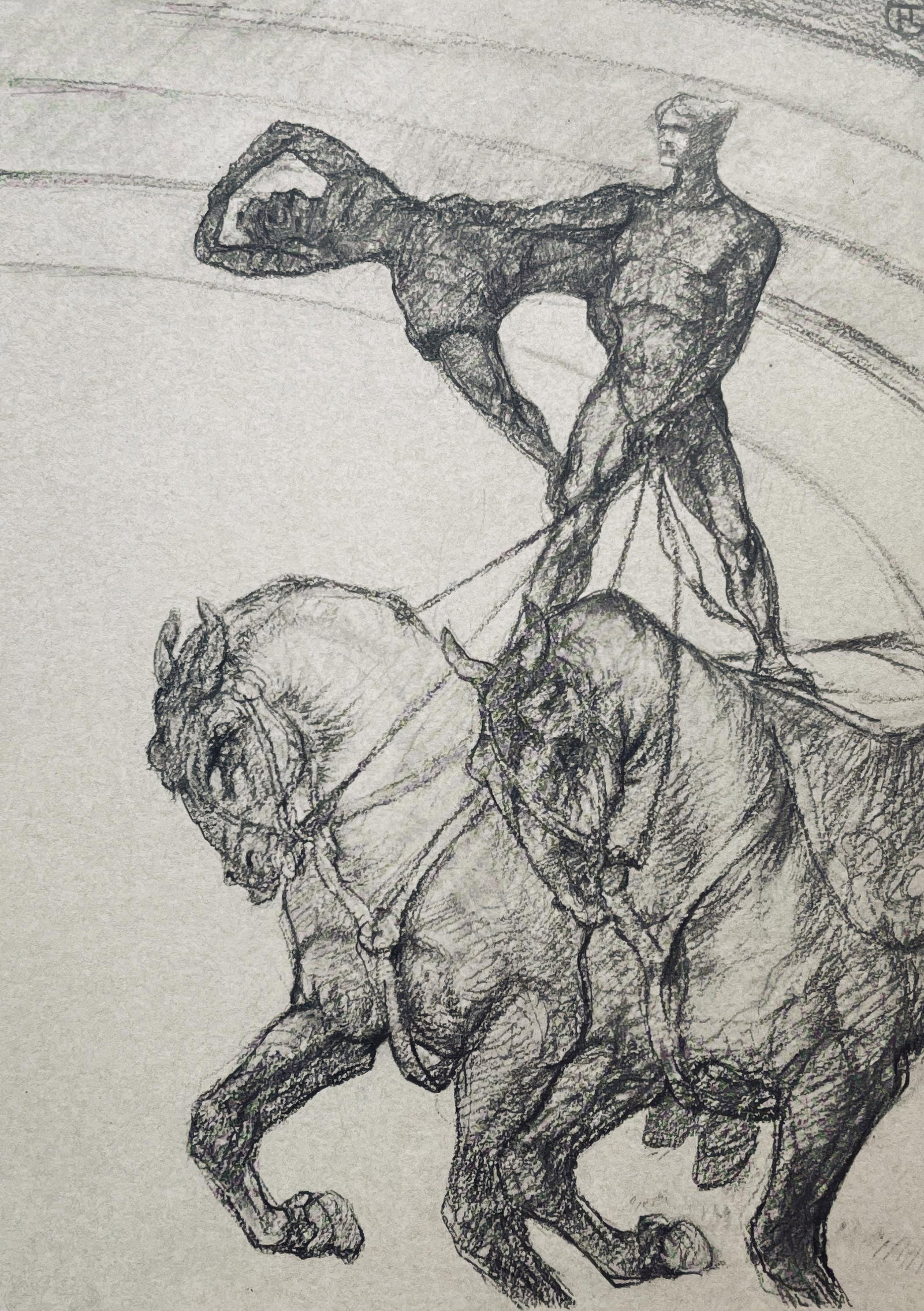 Henri de Toulouse-Lautrec, The Pas de Deux, Limited Edition Lithograph, 1967: This exquisite lithograph by Henri de Toulouse-Lautrec (1864-1901), titled Le Pas de Deux (The Pas de Deux), from the folio Henri de Toulouse-Lautrec, A Suite of Color Drawings at the Circus, originat