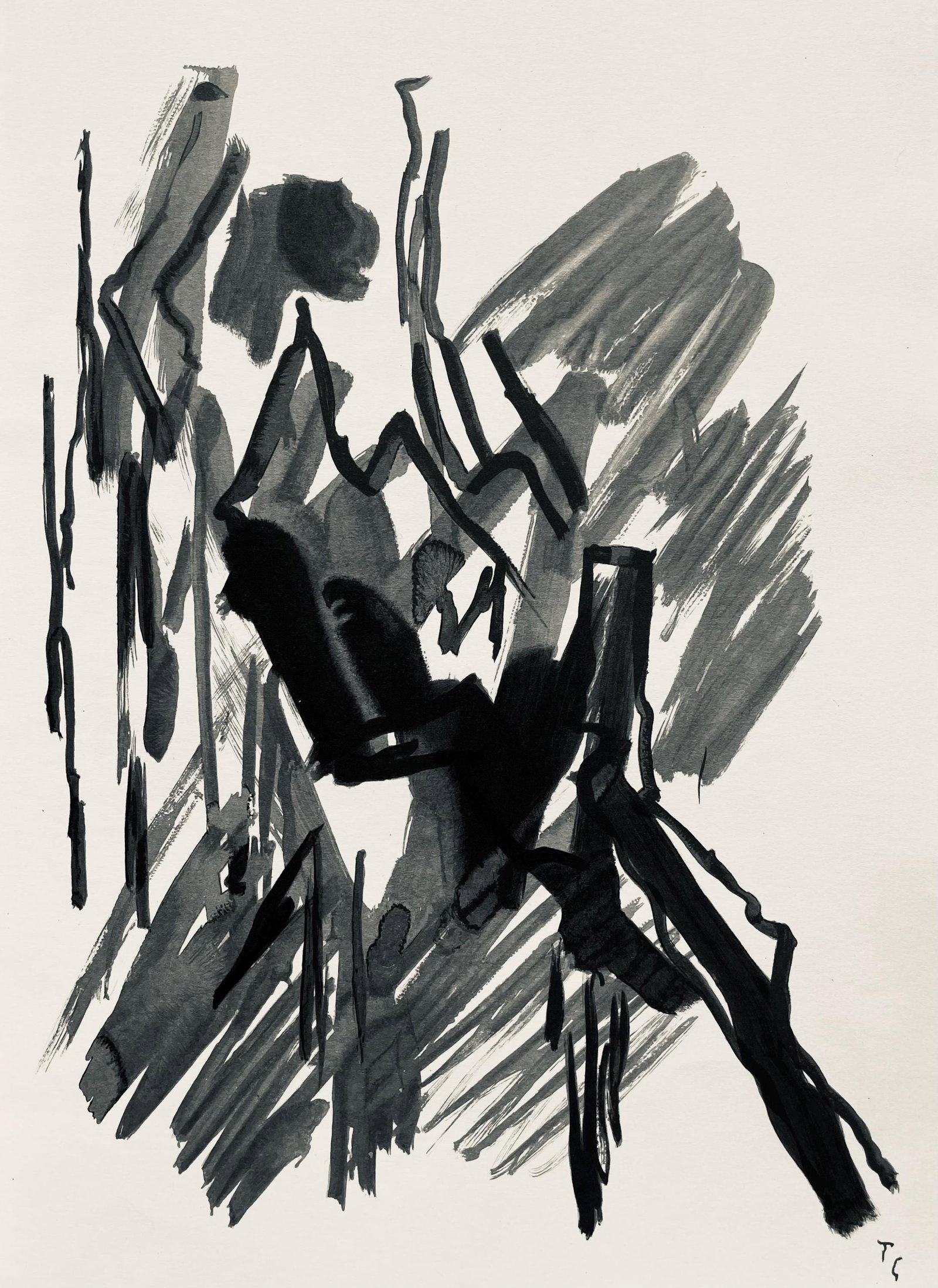 Pierre Tal-Coat, Composition, Derriere le miroir, Limited Edition Lithograph: Lithograph on velin paper. Paper size: 15 x 11 inches. Excellent condition. Inscription: Unsigned and unnumbered, as issued. Notes: From Derriere le miroir, N deg 120, 1960. Published by Aime Maeght,