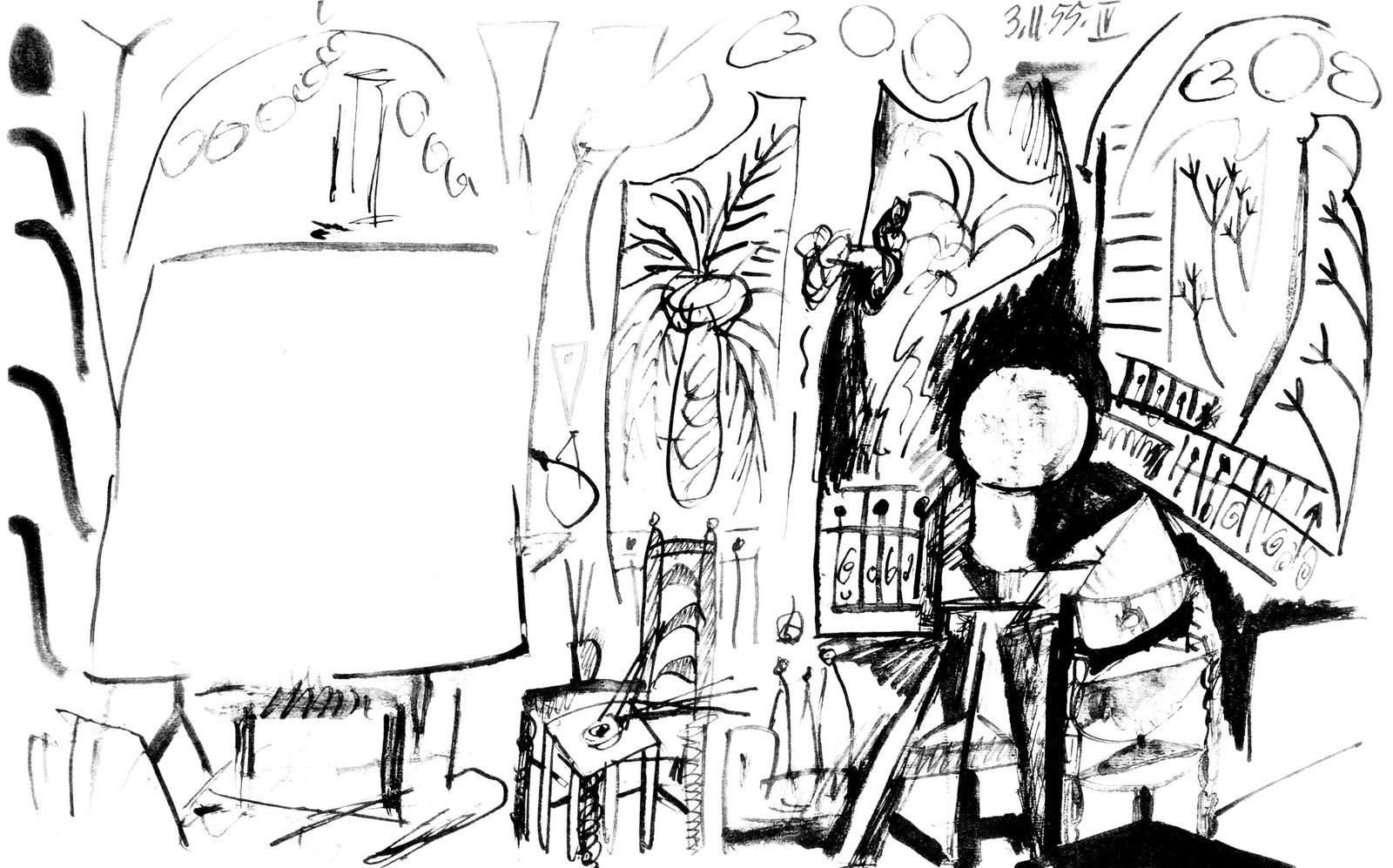 Pablo Picasso, Composition (Cramer 101), Carnet de la Californie, Limited Edition Collotype: Collotype on velin d'Arches paper. Paper size: 10.375 x 16.5 inches. Inscription: Unsigned and unnumbered, as issued. Catalogue raisonne reference: Goeppert, Sebastian, et al. Pablo Picasso, the Illus