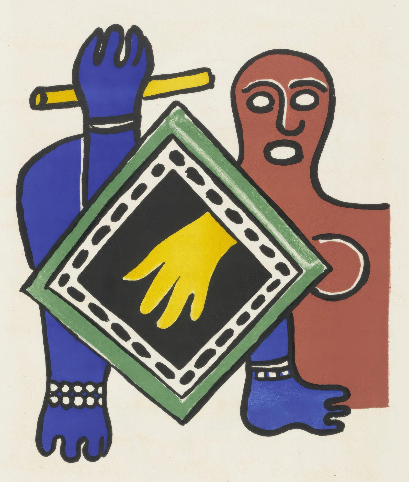 Fernand Leger, Untitled, from Circus, Limited Edition Lithograph, 1950: This exquisite lithograph by Fernand Leger (1881-1955), titled Sans titre (Untitled), from the album Cirque, Lithographies Originales (Circus, Original Lithographs), originates from the 1950 edition p