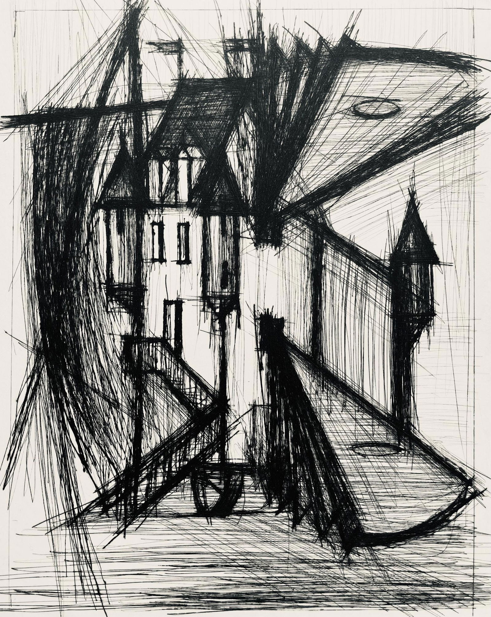 Bernard Buffet, Composition (Reinz 208-222), Voyages Fantastiques, Limited Edition Etching (1 of 4)