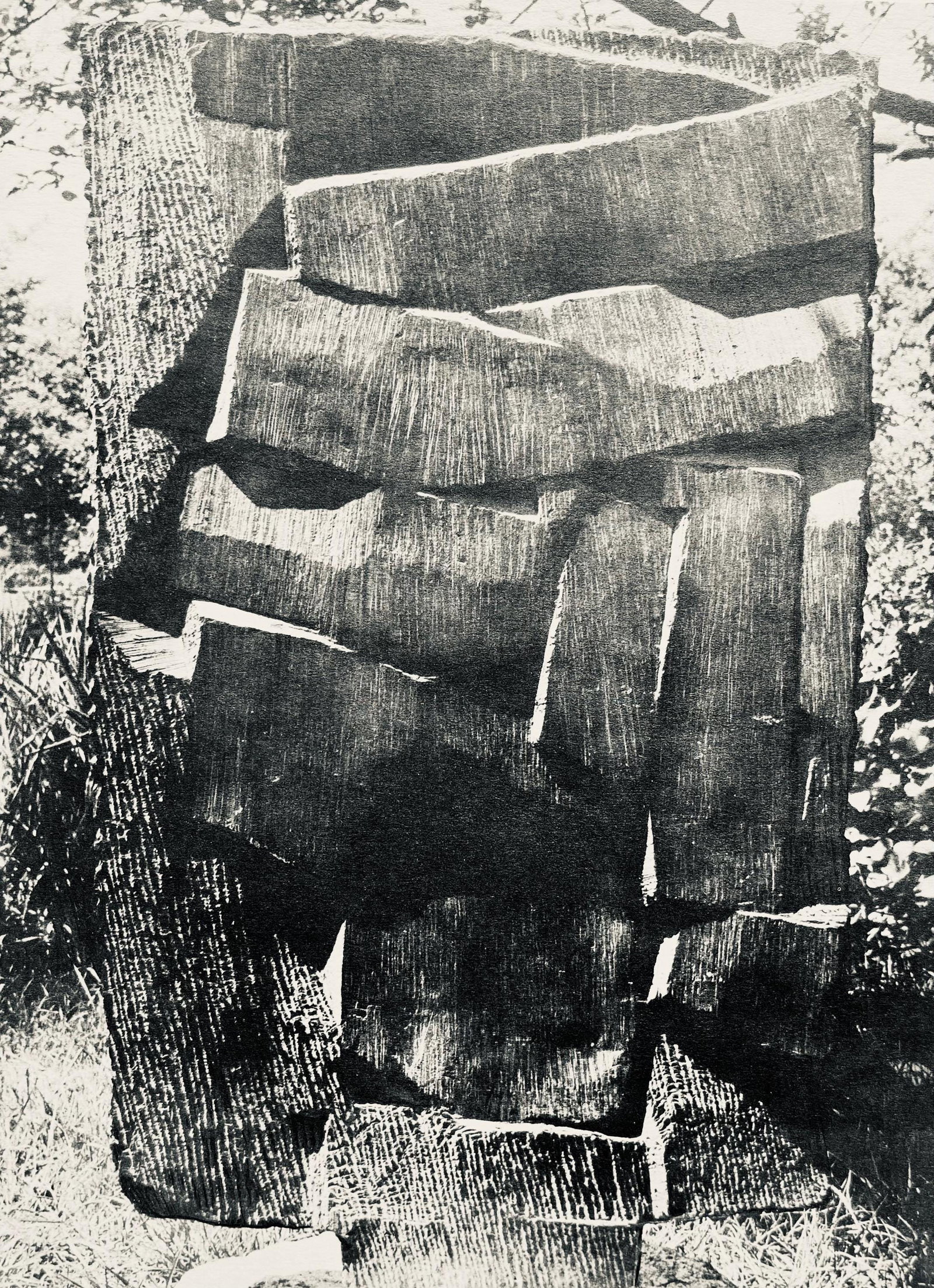 Raoul Ubac, Composition, Derriere le miroir, Limited Edition Lithograph: Lithograph on velin paper. Paper size: 15 x 11 inches. Excellent condition. Inscription: Unsigned and unnumbered, as issued. Notes: From Derriere le miroir, N deg 130, 1961. Published by Aime Maeght,