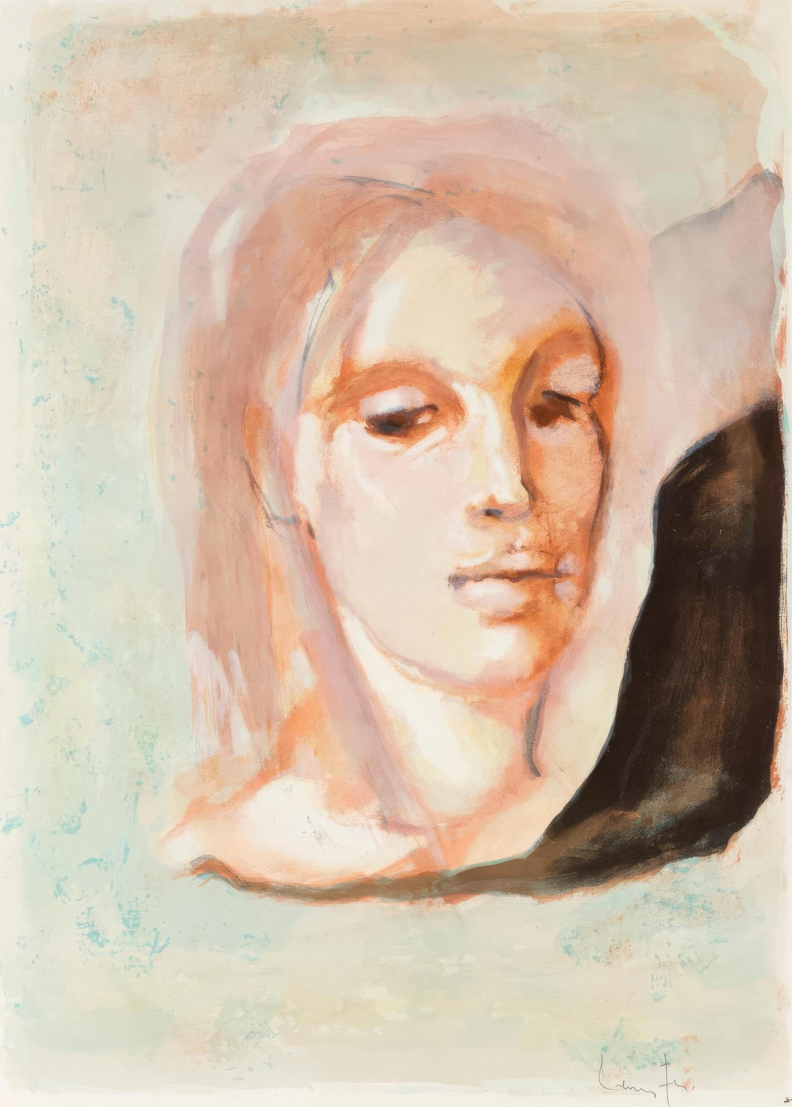 Leonor Fini, Untitled, from Satiricon, Limited Edition Lithograph, 1970: This exquisite lithograph by Leonor Fini (1907-1996), titled Sans titre (Untitled), from the album Satiricon, originates from the 1970 edition published by Ariane Lancell, Editeur, Paris; printed by G