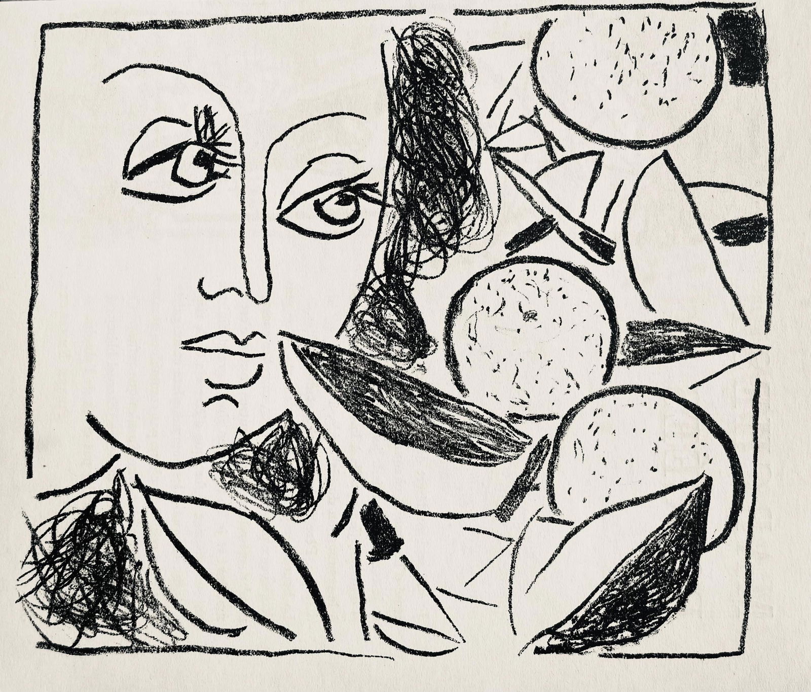 Andre Marchand, Composition, pierre a feu provence noire, Limited Edition Lithograph (1 of 4)