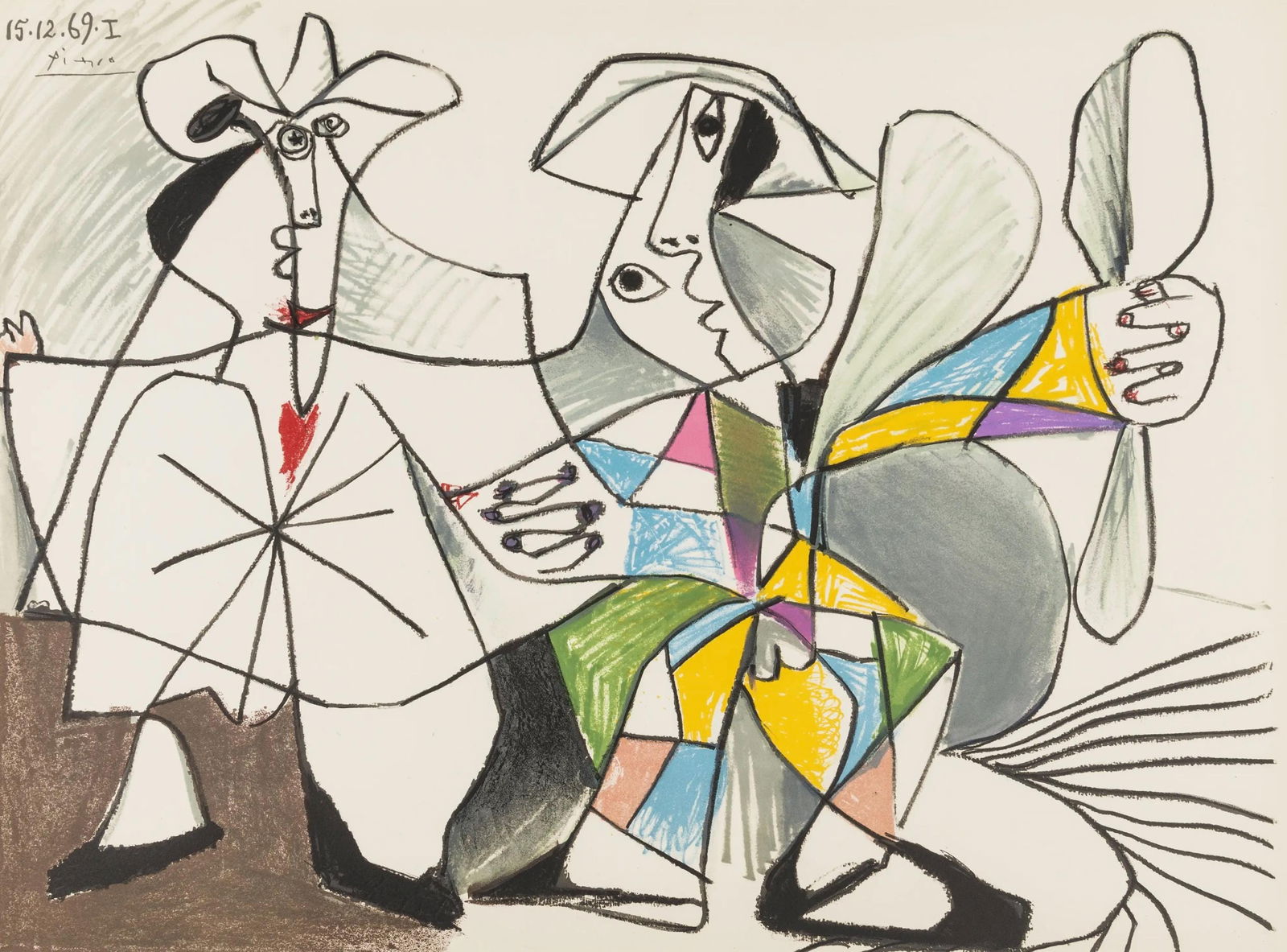 Pablo Picasso, Composition (Orozco 193-204), Au Baiser D'Avignon, Limited Edition Lithograph (1 of 4)
