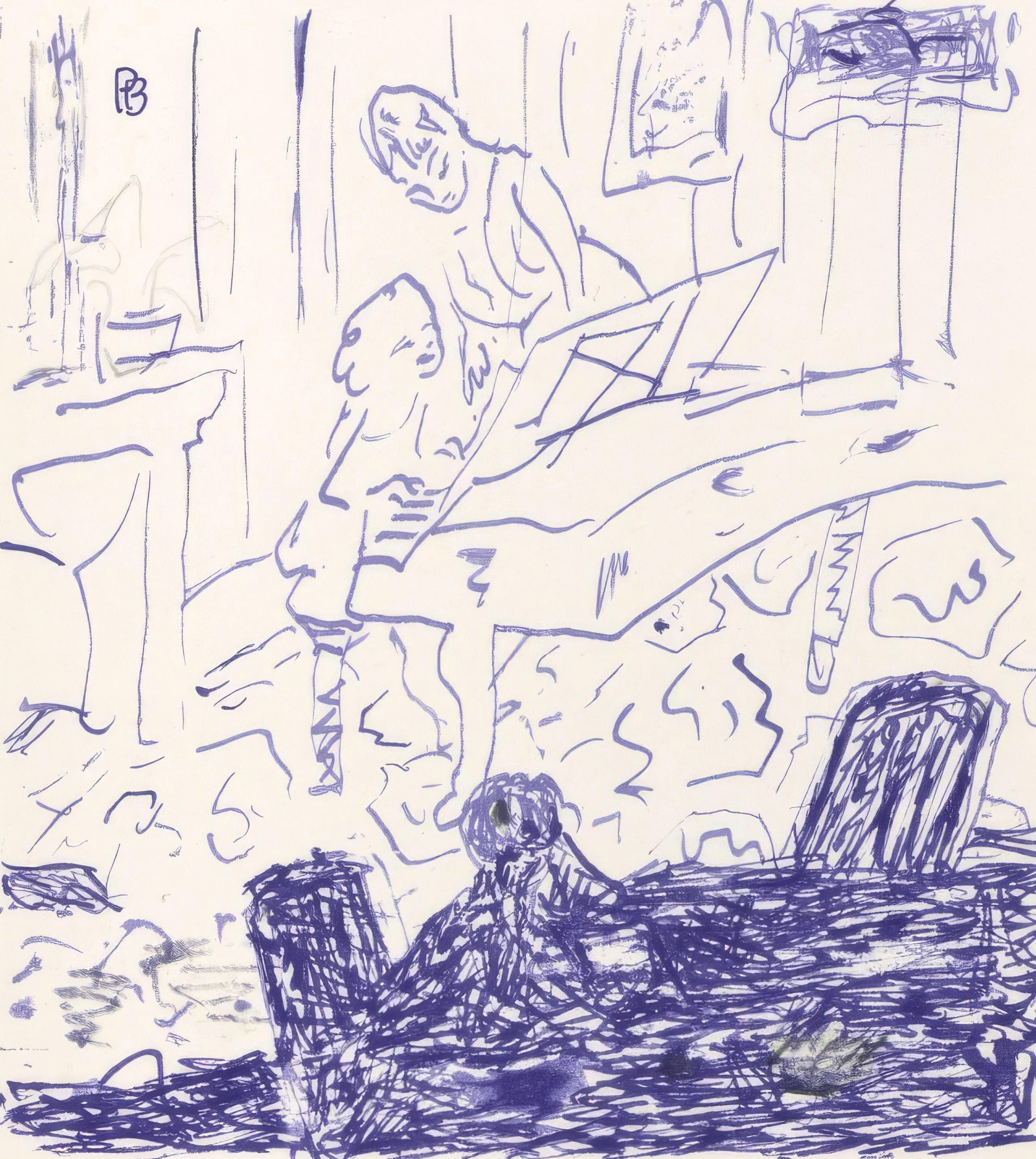 Pierre Bonnard, Untitled, from Correspondances, Limited Edition Lithograph, 1944: This exquisite lithograph by Pierre Bonnard (1867-1947), titled Sans titre (Untitled), from the album Pierre Bonnard, Correspondances, originates from the 1944 edition published by Editions de la Revu