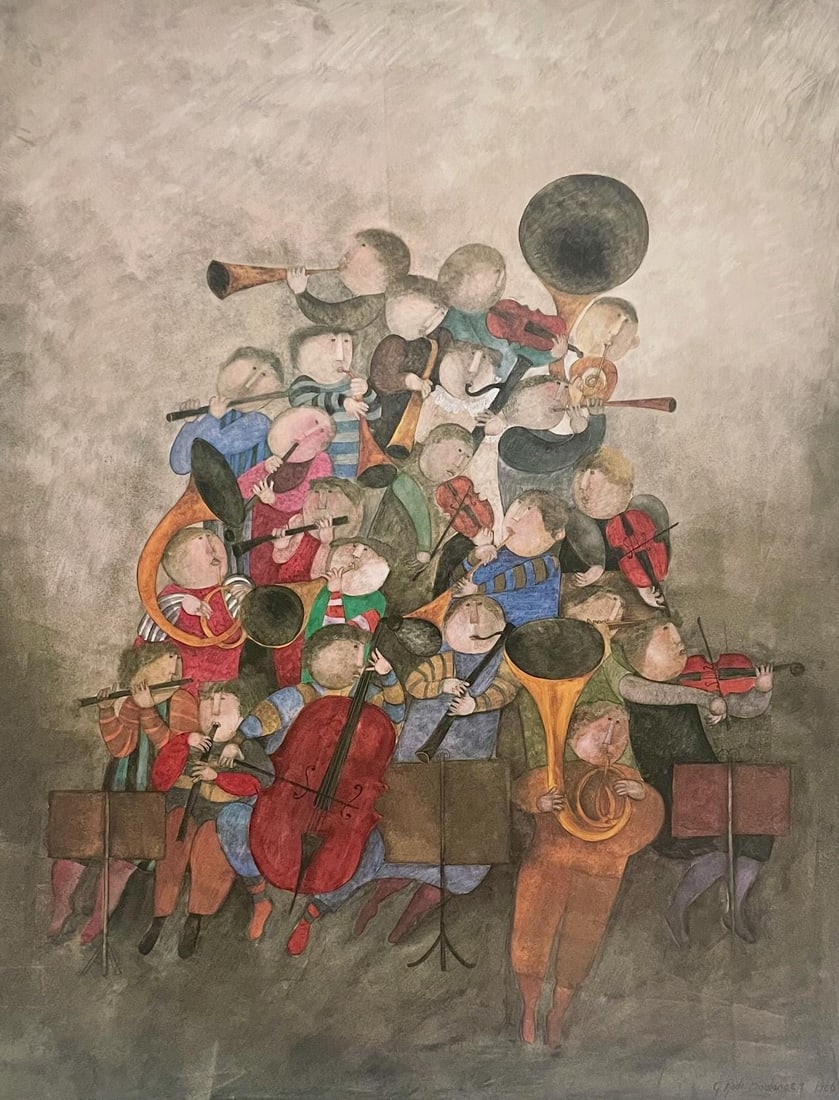 Graciela Rodo Boulanger, Oda a la Alegria, Original Edition Offset Lithograph: Offset lithograph on archival paper. Paper size: 34 x 27.25 inches. Excellent condition. Inscription: Signed in the plate and unnumbered, as issued. Notes: From Published and printed by Touchstone Pub