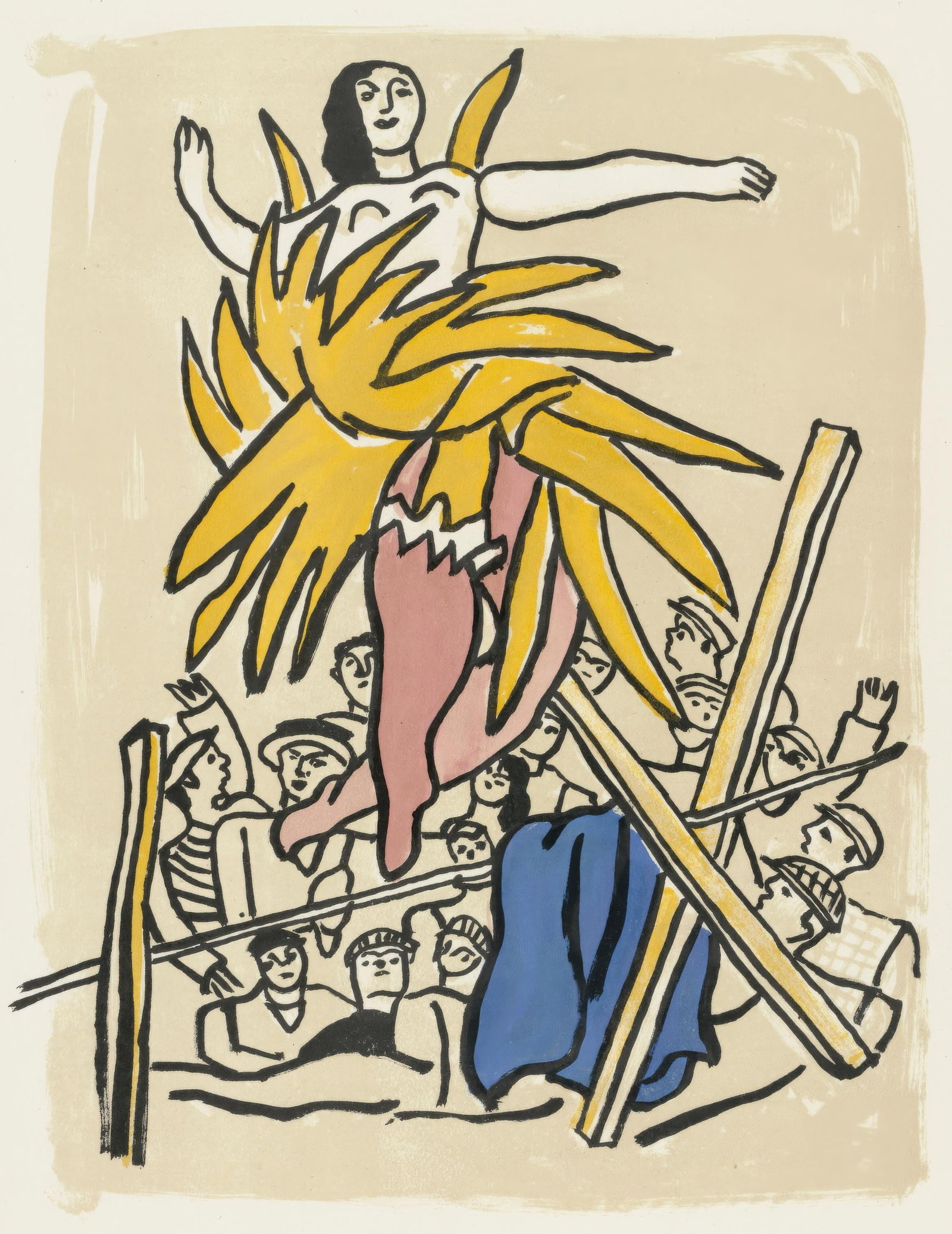 Fernand Leger, Untitled, from Circus, Limited Edition Lithograph, 1950: This exquisite lithograph by Fernand Leger (1881-1955), titled Sans titre (Untitled), from the album Cirque, Lithographies Originales (Circus, Original Lithographs), originates from the 1950 edition p