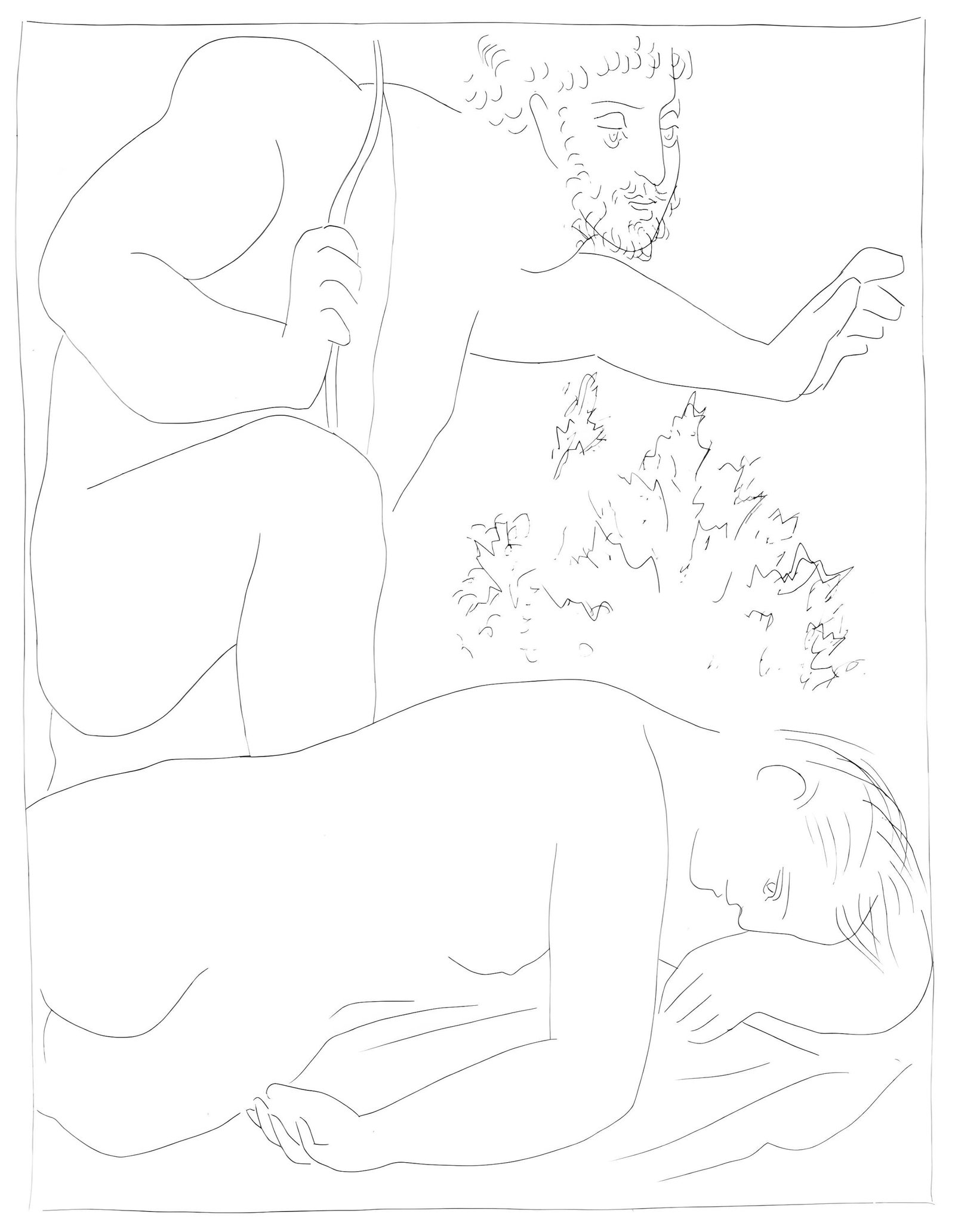 Pablo Picasso, Cephale tue par megarde sa femme Procris, Les Metamorphoses, Limited Edition: Lithograph on velin papier Verge fin blanc des papeteries de Bellerive paper. Paper size: 11.02 x 8.66 inches. Inscription: Unsigned and unnumbered, as issued. Condition: Very good/excellent, consiste