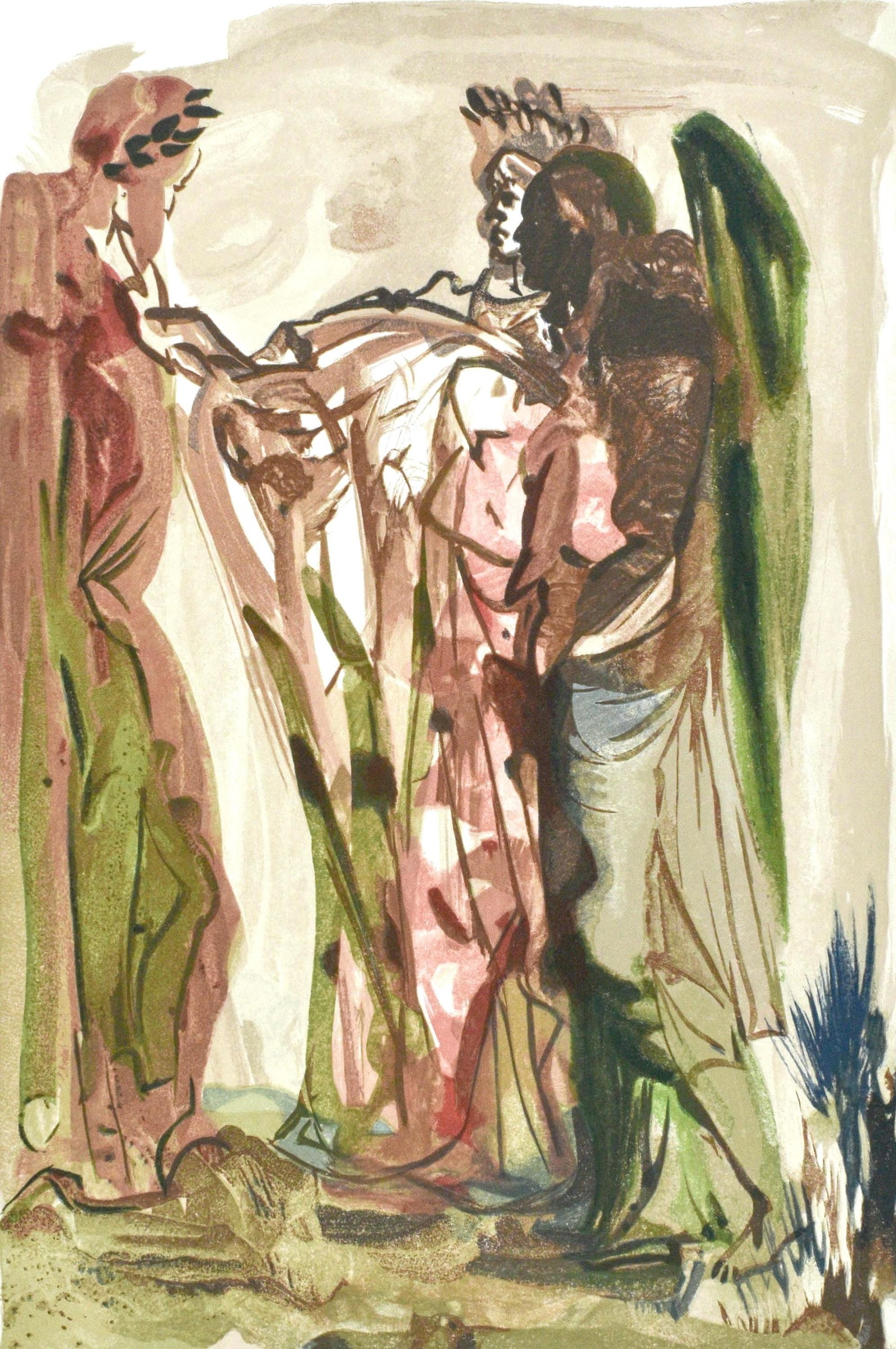 Salvador Dali, Purgatorio XI (Michler/Lopsinger 1039-1138; Field 189-200), La Divina Commedia,: Woodcut in colors on velin pur chiffon de Rives paper. Paper size: 13 x 10.375 inches. Inscription: Unsigned and unnumbered, as issued. Catalogue raisonne references: Dali, Salvador, et al. Salvador D