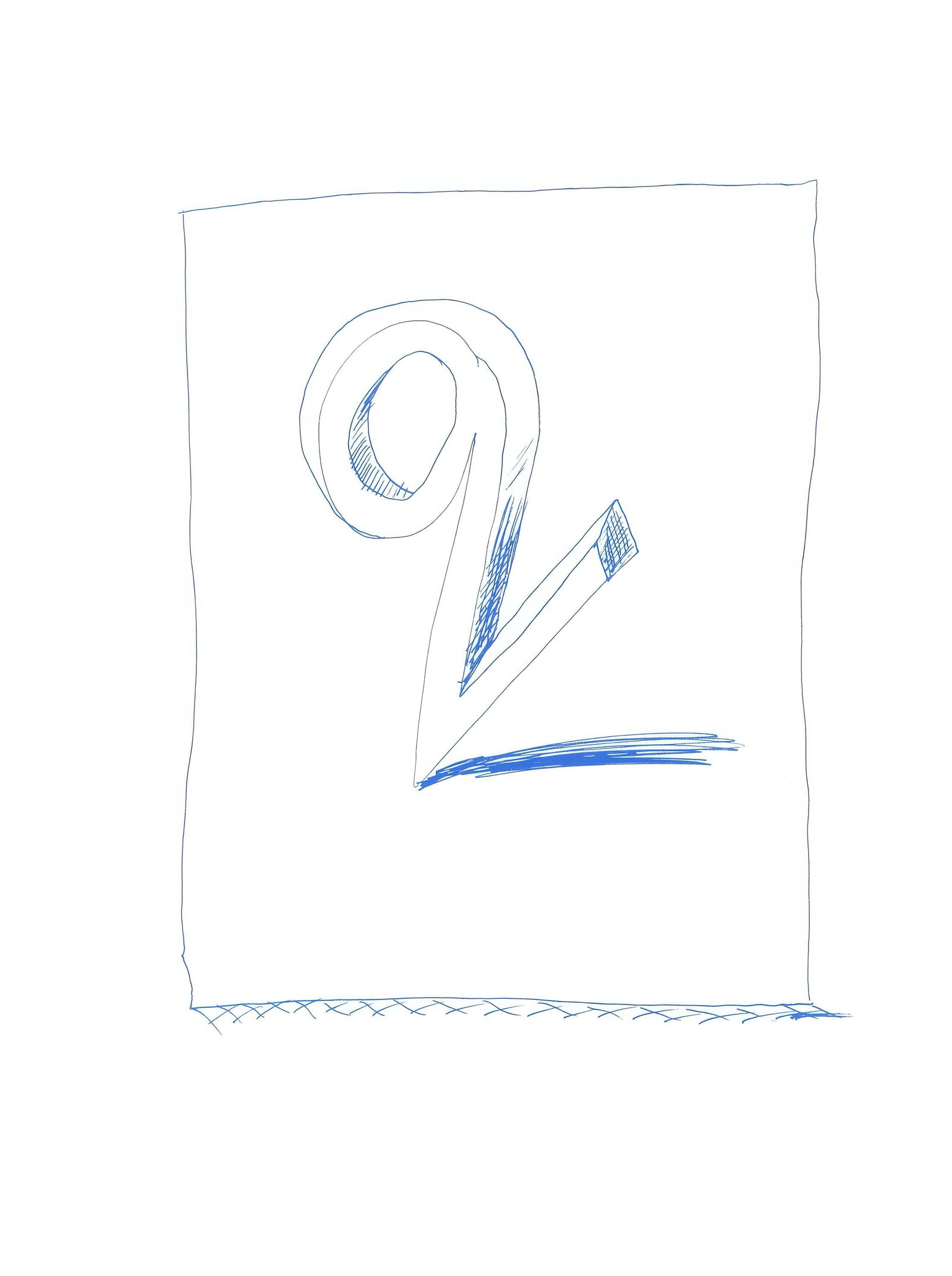 David Hockney, Letter Q, Variation II, from Hockney's Alphabet, Limited Edition Lithograph, 1991: This exquisite lithograph by David Hockney (born 1937), titled Letter Q, Variation II, from the folio Hockney's Alphabet, Drawings by David Hockney, originates from the 1991 edition published by Aids