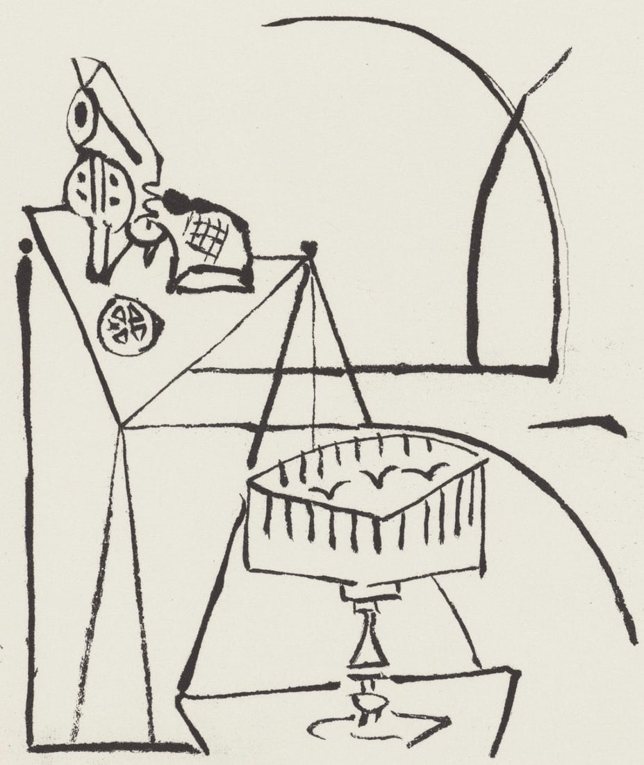 Oscar Dominguez, Composition, Feuilles eparses, Limited Edition Etching (1 of 4)