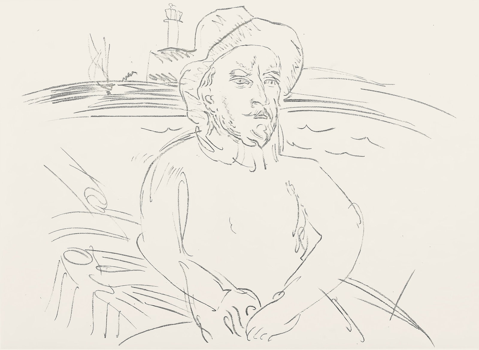 Raoul Dufy, Composition, Les Cotes Normandes, Limited Edition Lithograph: Lithograph on grand velin d'Arches special paper. Unsigned and unnumbered. Paper Size: 14.8 x 22 inches. Excellent condition with centerfold, as issued. Notes: From the folio, Les Cotes Normandes 1961