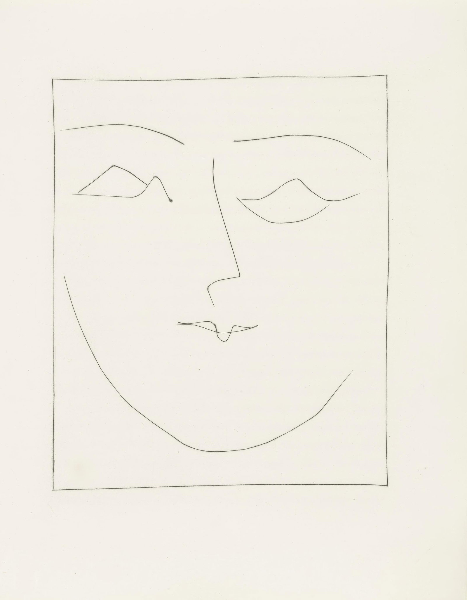 Pablo Picasso, Untitled, from Carmen, Limited Edition Engraving, 1949: This exquisite engraving by Pablo Picasso (1881-1973), titled Sans titre (Untitled), from the folio Picasso, Carmen (Picasso, Carmen), originates from the 1949 edition published by La Bibliotheque Fra