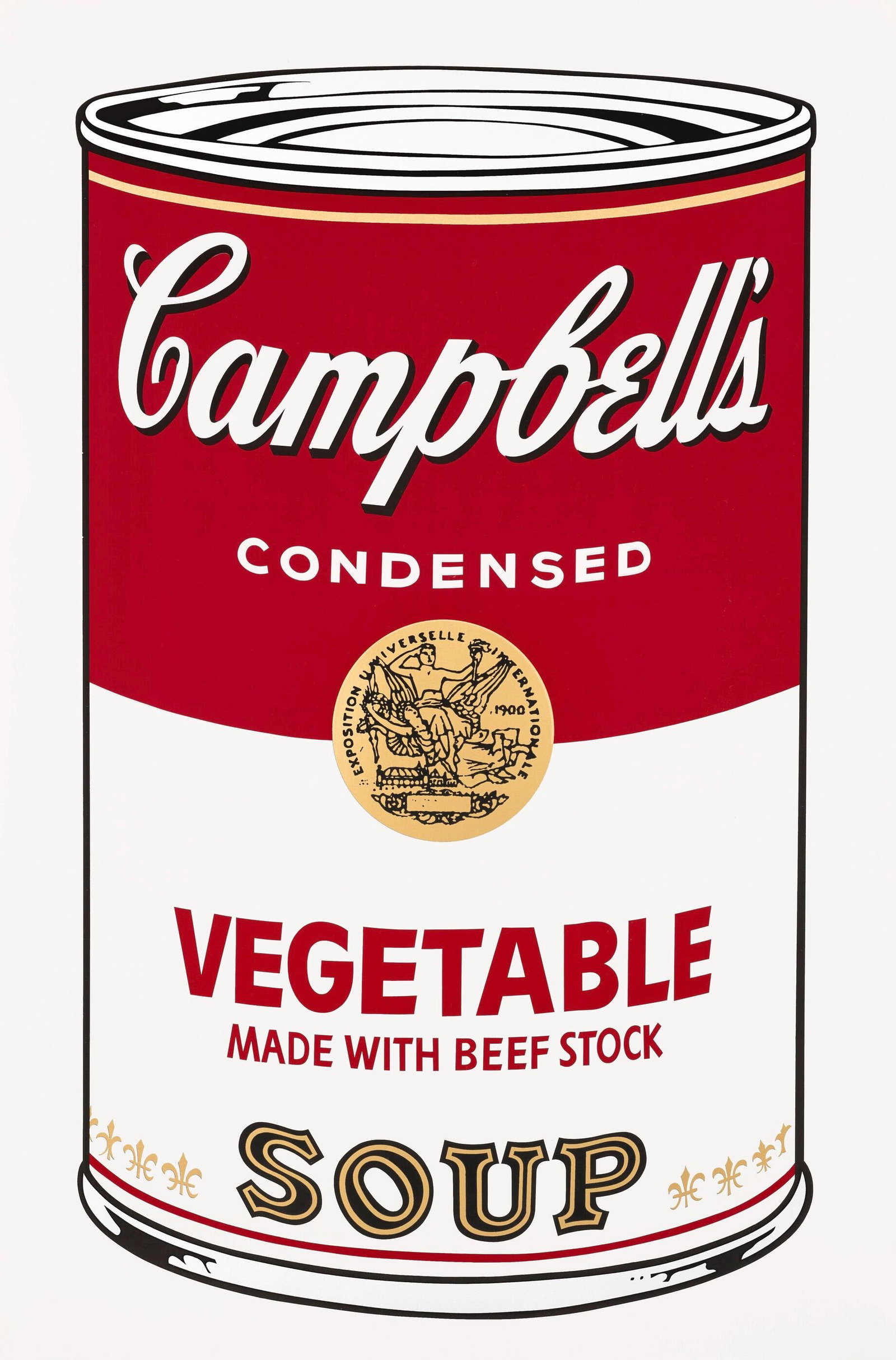 Andy Warhol, Campbell's Soup, Vegetable, Official Edition, Sunday B. Morning, Silkscreen: Official edition, Andy Warhol, Sunday B. Morning, silkscreen on museum board. Paper Size: 35 x 23 inches. Excellent condition. Inscription: "published by Sunday B. Morning", and "fill in your own sign
