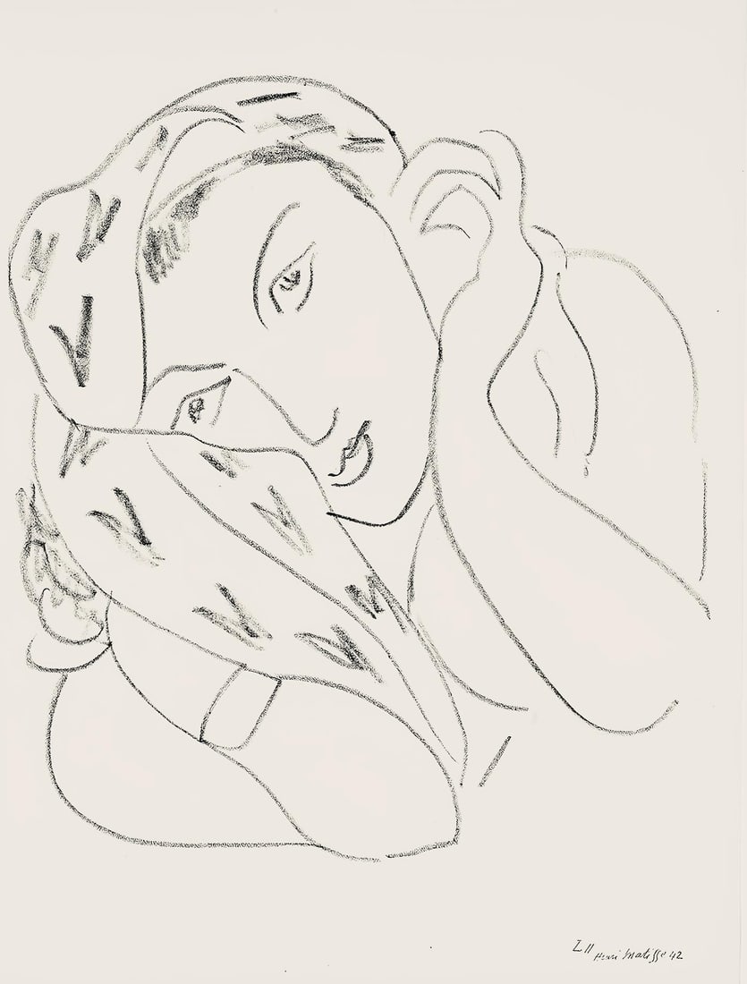 Henri Matisse, Serie L, var. 11 (Duthuit 9), Henri Matisse, Dessins, Themes et variations, Limited: Lithograph on velin pur fil paper. Paper Size: 12.875 x 9.625 inches. Excellent condition. Inscription: Signed in the plate and unnumbered, as issued. Notes: From the folio, Henri Matisse, Dessins, Th