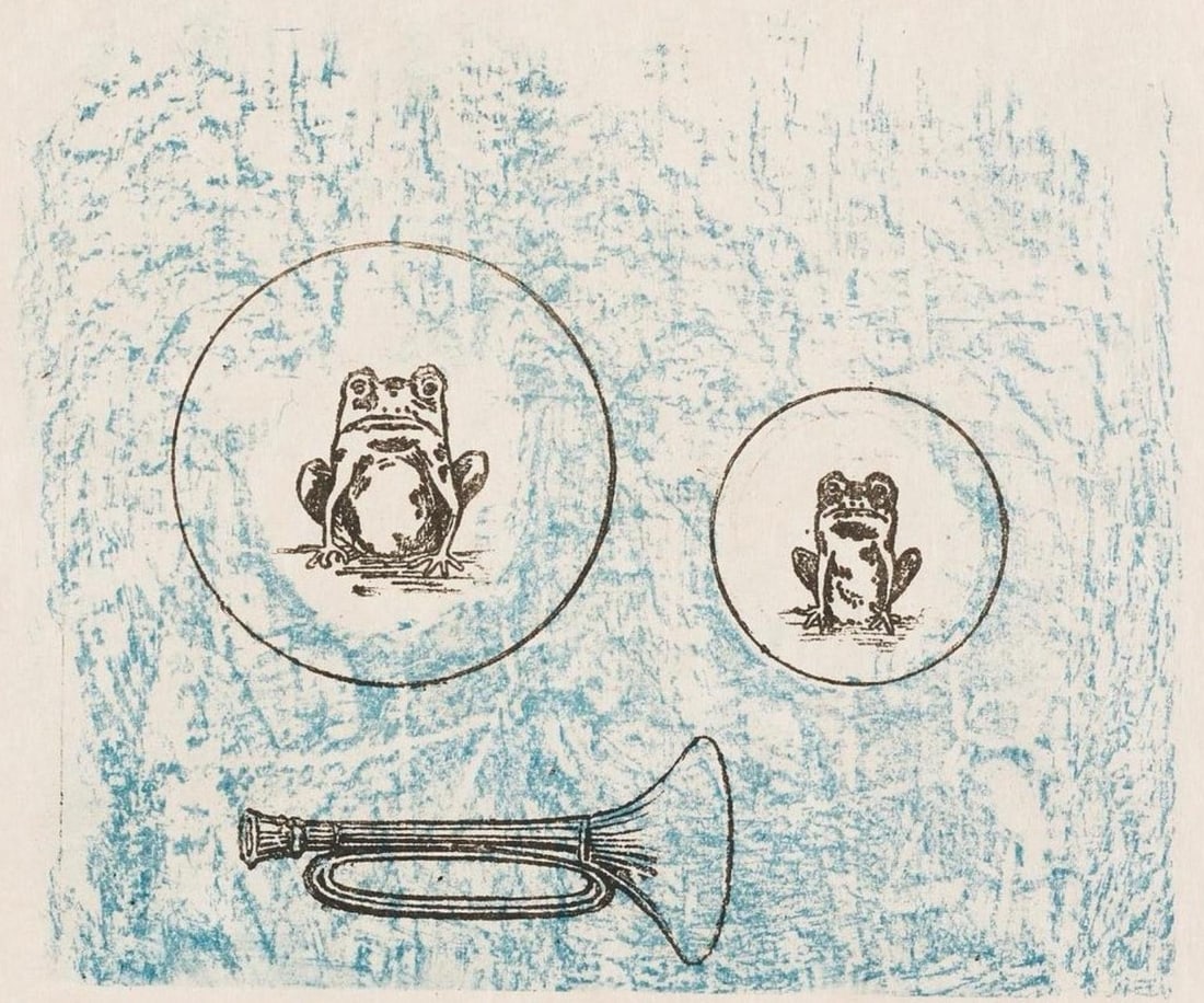 Max Ernst, Composition (Spies/Leppien 218), La Ballade du Soldat, Limited Edition Lithograph: Lithograph on velin d'Arches paper. Paper size: 21.875 x 15 inches. Excellent condition. Unsigned and unnumbered, as issued. Notes: From the folio, La Ballade du Soldat, 34 Lithographies Originales