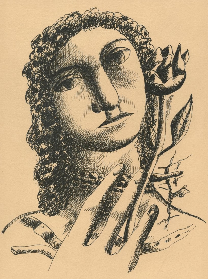 Fernand Leger, Composition, Mon ami Leger, Limited Edition Lithograph: Lithograph and stencil on velin d'Arches paper. Paper size: 10.83 x 7.68 inches. Excellent condition. Inscription: Unsigned and unnumbered, as issued. Notes: From the album, Mon ami Leger par Andre Ma