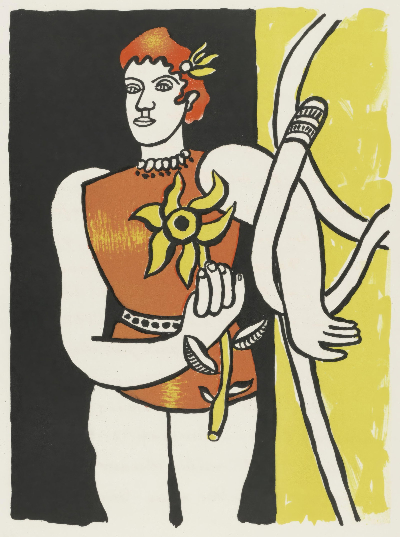 Fernand Leger, Untitled, from Circus, Limited Edition Lithograph, 1950: This exquisite lithograph by Fernand Leger (1881-1955), titled Sans titre (Untitled), from the album Cirque, Lithographies Originales (Circus, Original Lithographs), originates from the 1950 edition p