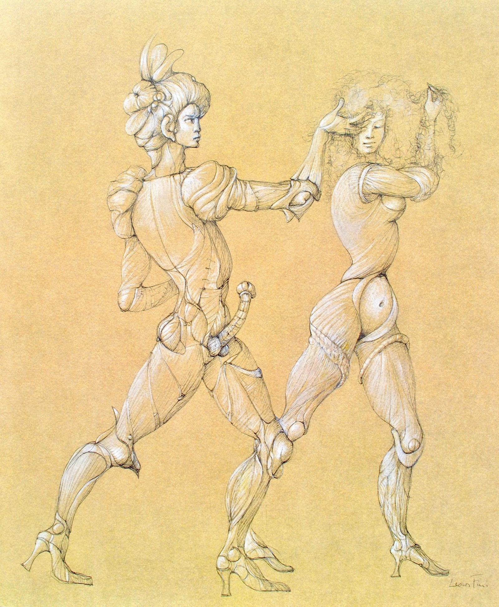 Leonor Fini, Composition, Fruits de la Passion, XXe siecle, Limited Edition Heliogravure: Heliogravure on velin de Rives pur chiffon paper, manufactured by Les papeteries de Rives, Voiron, France. Paper Size: 16.93 x 14.17 inches. Inscription: Signed in the plate and unnumbered, as issued.