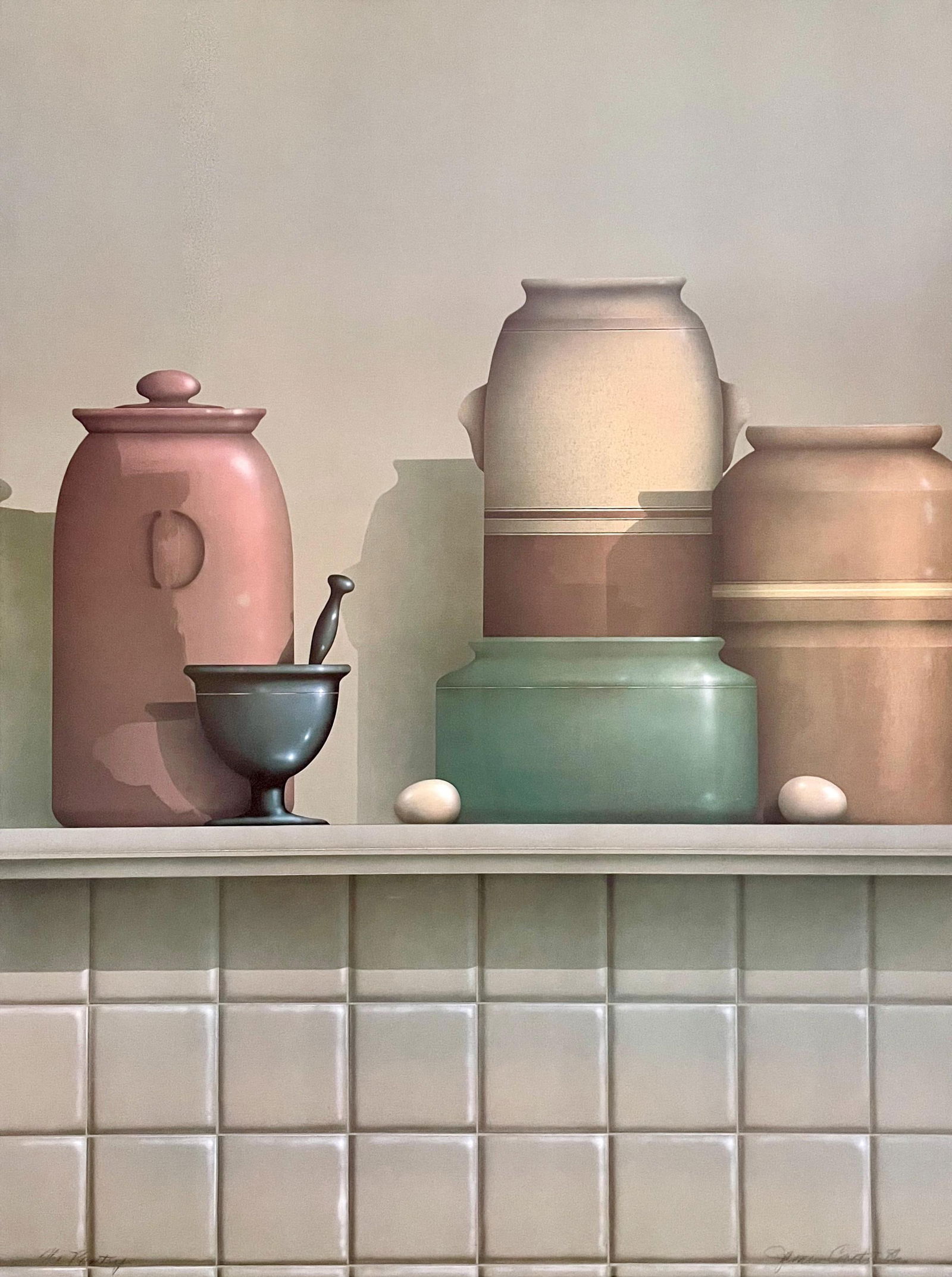 James Carter, The Pantry, Original Edition Offset Lithograph: Offset lithograph on archival paper. Paper size: 35.25 x 27.25 inches. Excellent condition. Inscription: Signed in the plate and unnumbered, as issued. Notes: From Published and printed by Touchstone