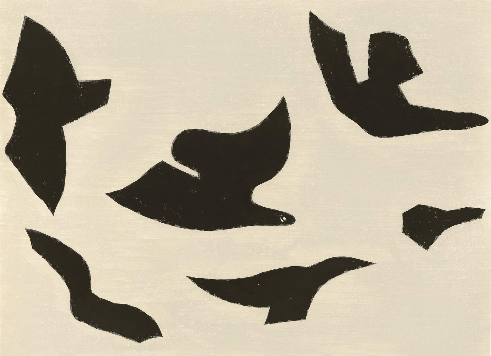 Georges Braque, Untitled, from Birds, Saint-John Perse, Limited Edition Collotype, 1966: This exquisite collotype by Georges Braque (1882-1963), titled Sans titre (Untitled), from the album Birds, Saint-John Perse, originates from the 1966 edition published by the Bollingen Foundation, Ne