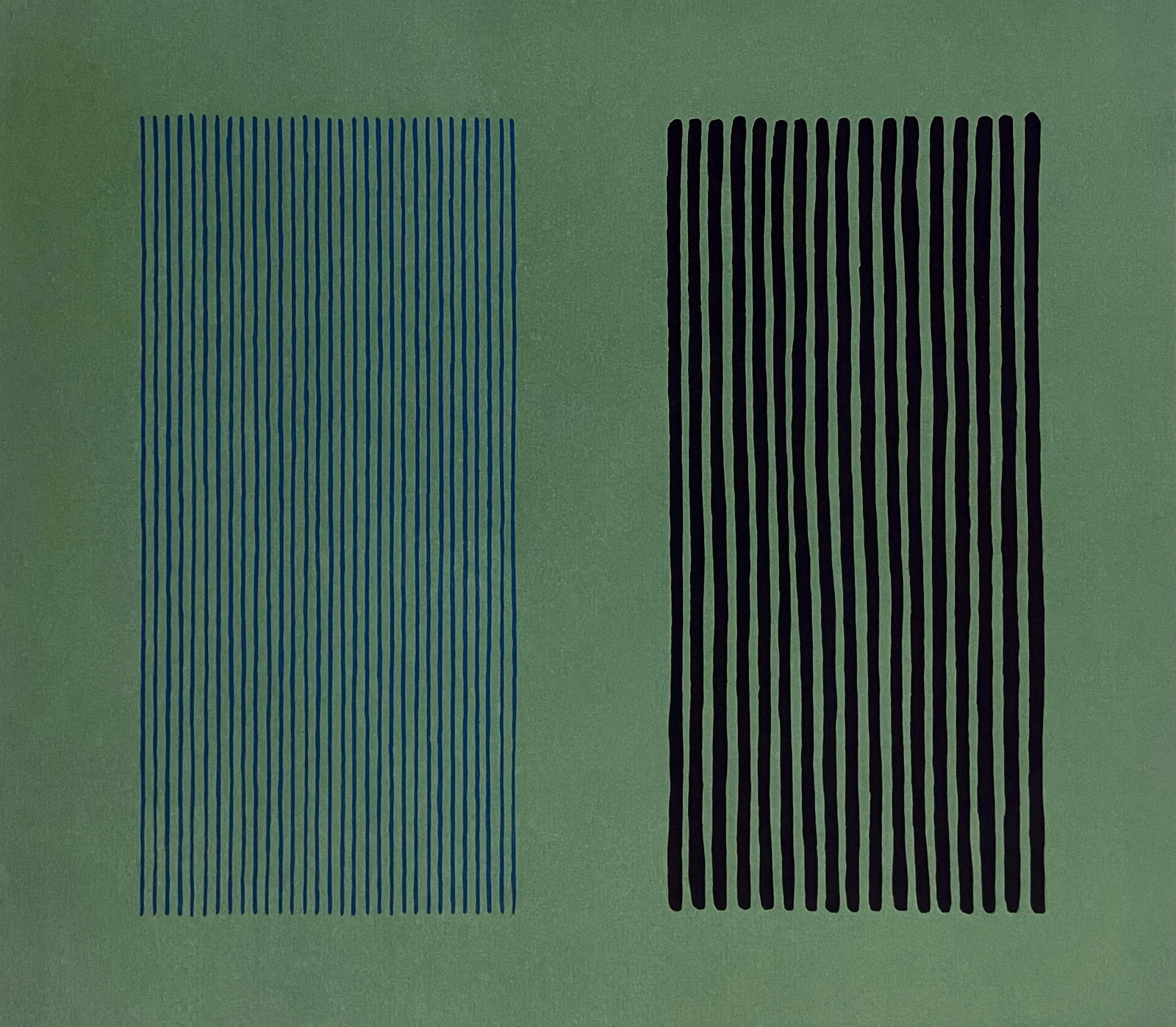 Gene Davis, Green Giant, Limited Edition Lithograph: Lithograph on velin d'Arches paper. Paper Size: 25.937 x 28.875 inches. Inscription: Hand signed and numbered, as issued. Notes: Published by London Arts Group, Detroit; printed by Alpha Omega, Detroi