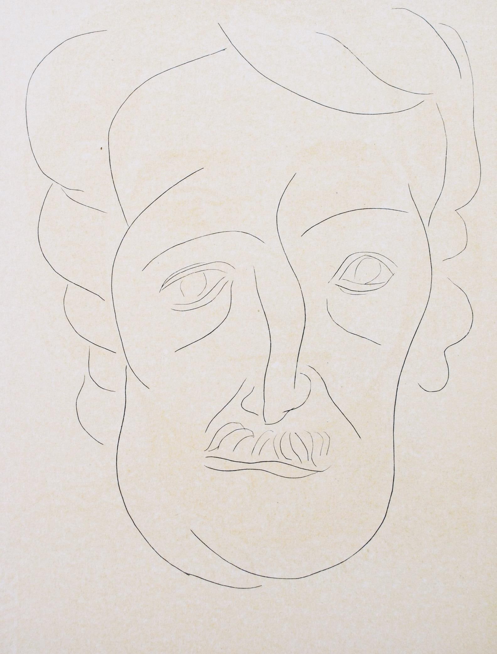 Henri Matisse, Edgar Allan Poe, Portraits par Henri Matisse, Limited Edition Heliogravure: Heliogravure on velin paper, mounted on velin paper backing sheet, as issued. Paper Size: 12 x 9.25 inches; image size: 9.05 x 6.69 inches. Inscription: Unsigned and unnumbered, as issued. Condition: