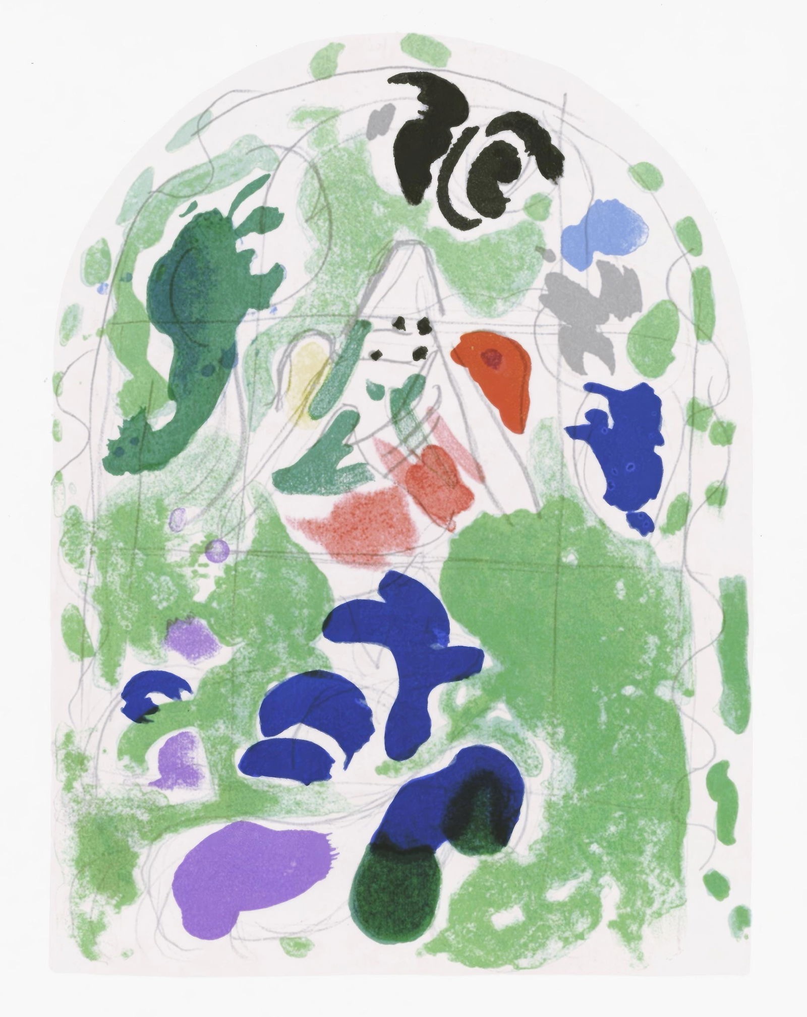 Marc Chagall, Tribe of Issachar, from The Jerusalem Windows, Limited Edition Lithograph, 1962 (1 of 4)